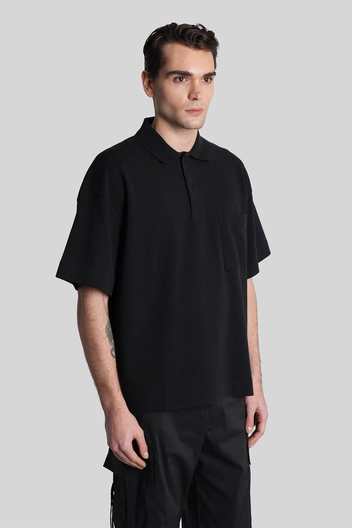 Cole Polo in black cotton - Image 3