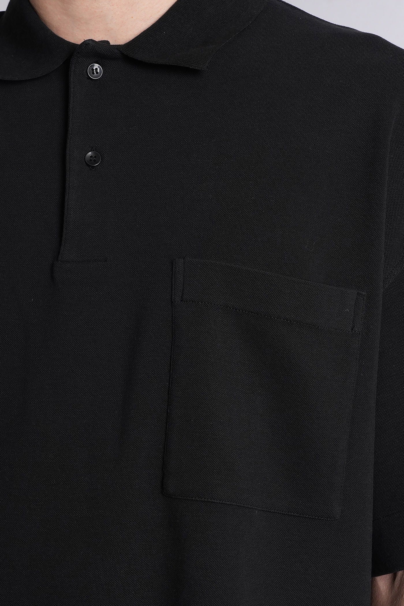 Cole Polo in black cotton - Image 4