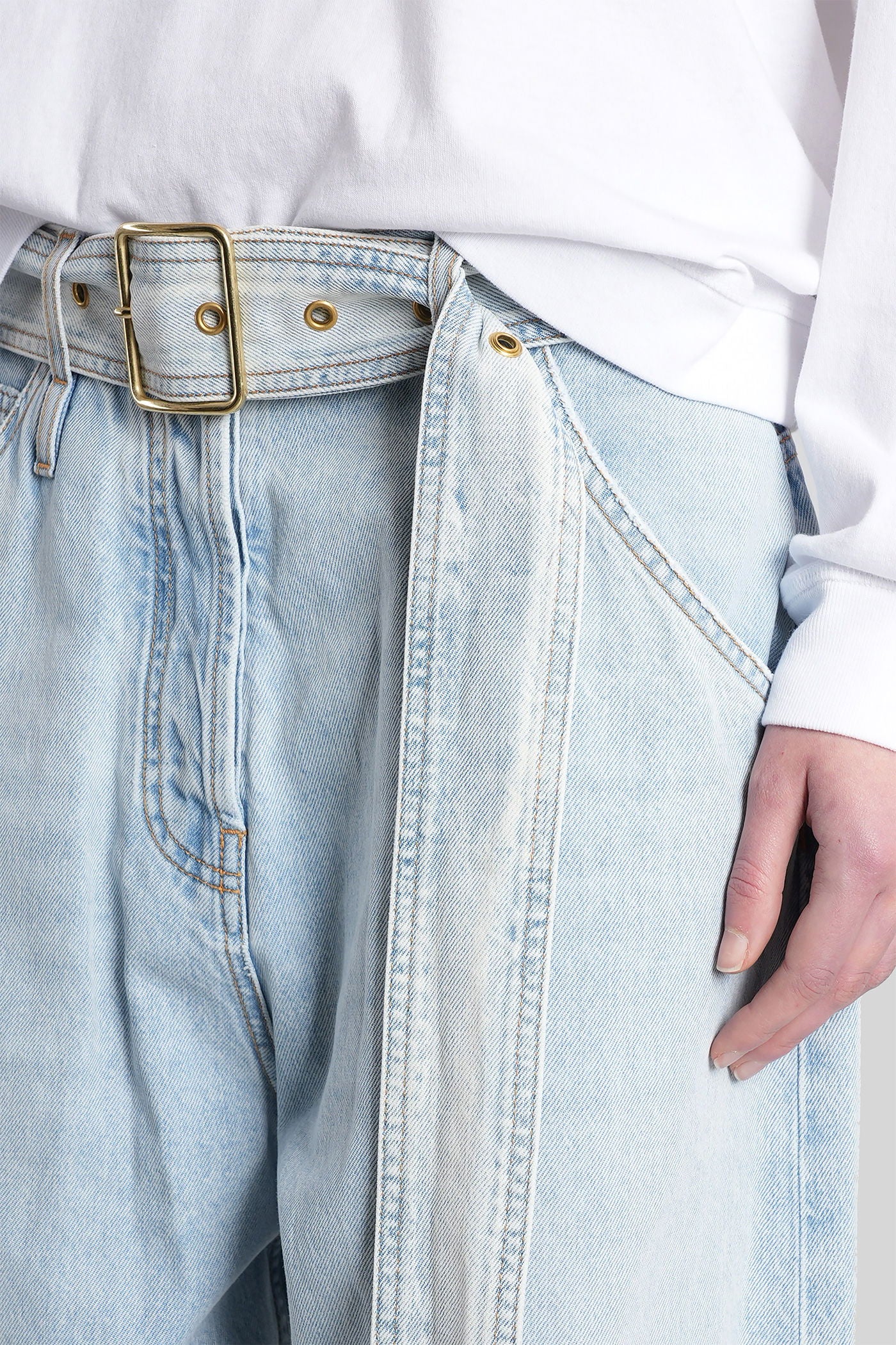 Dalila Pants in blue cotton - Image 5