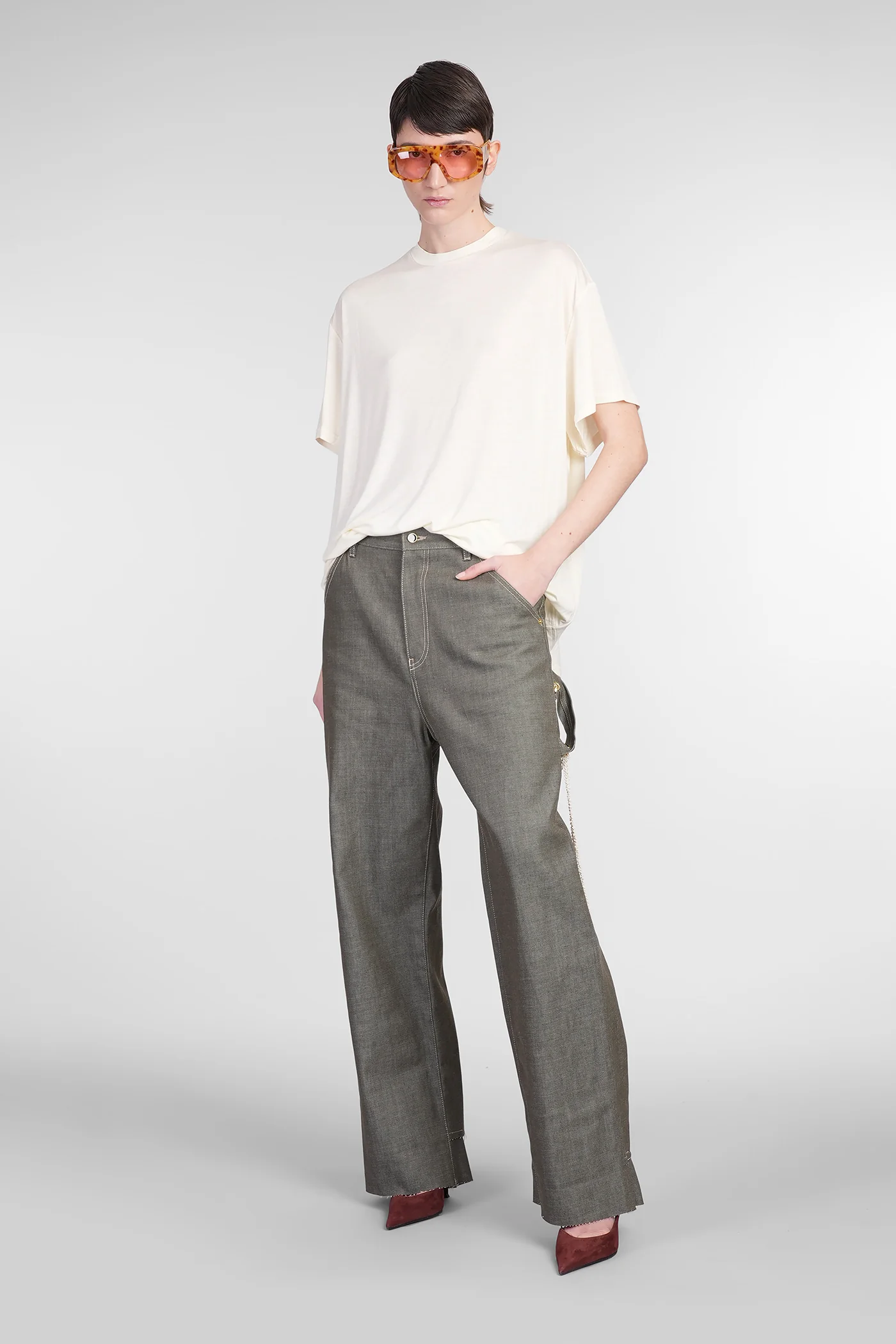 Lisa Jeans in green denim - Image 2
