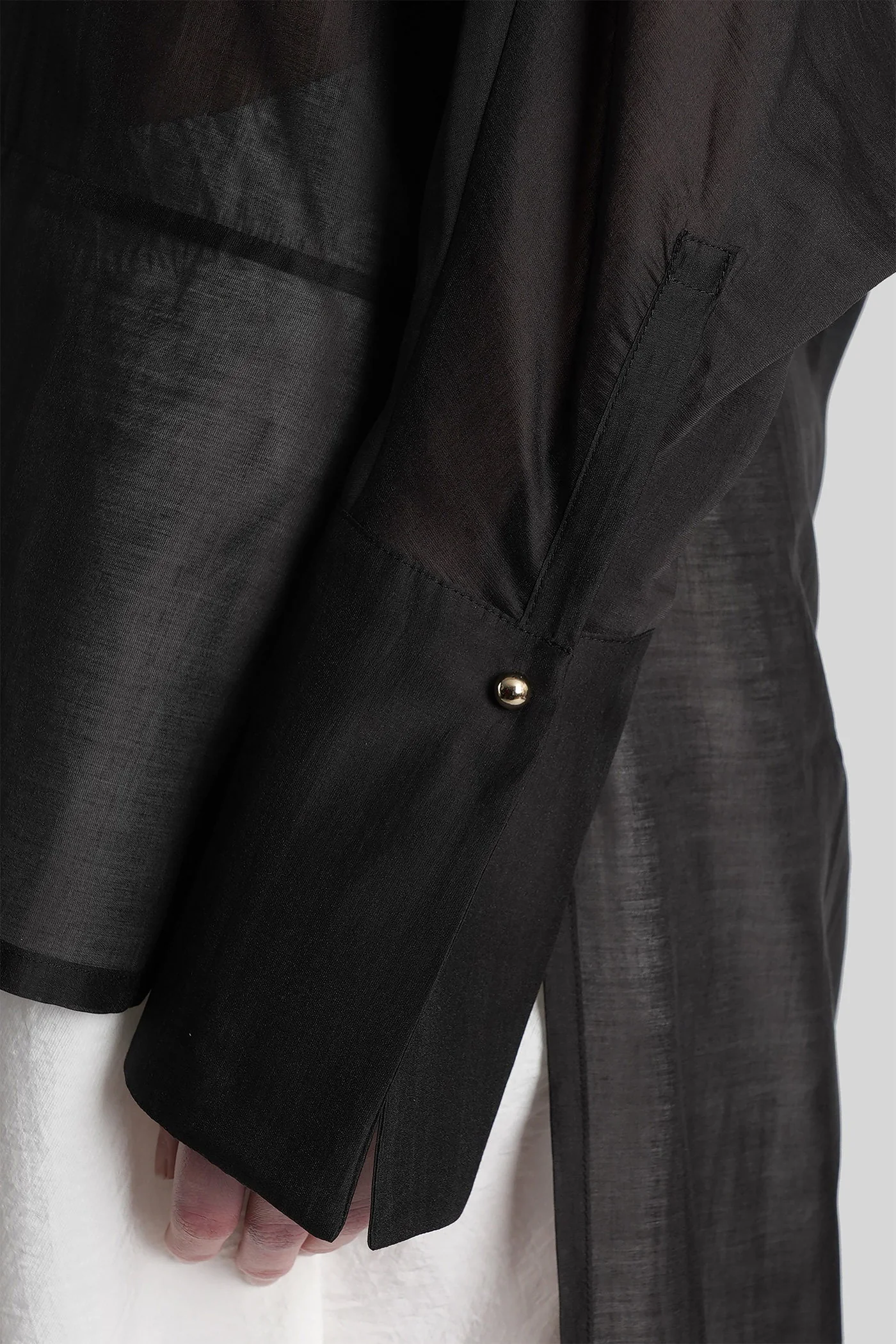 Marine Blouse in black wool and polyester - Image 5