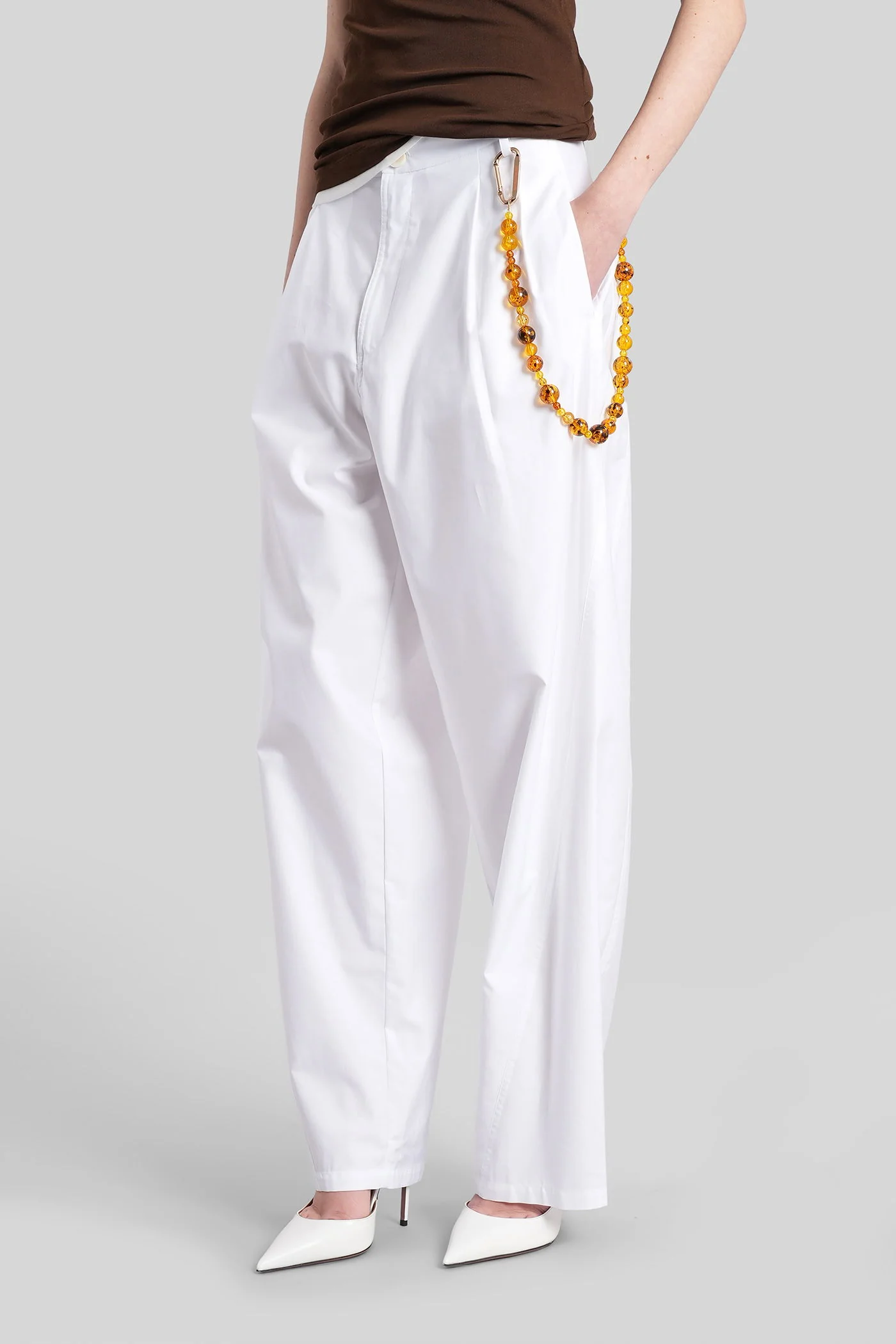 Phebe Pants in white cotton - Image 9