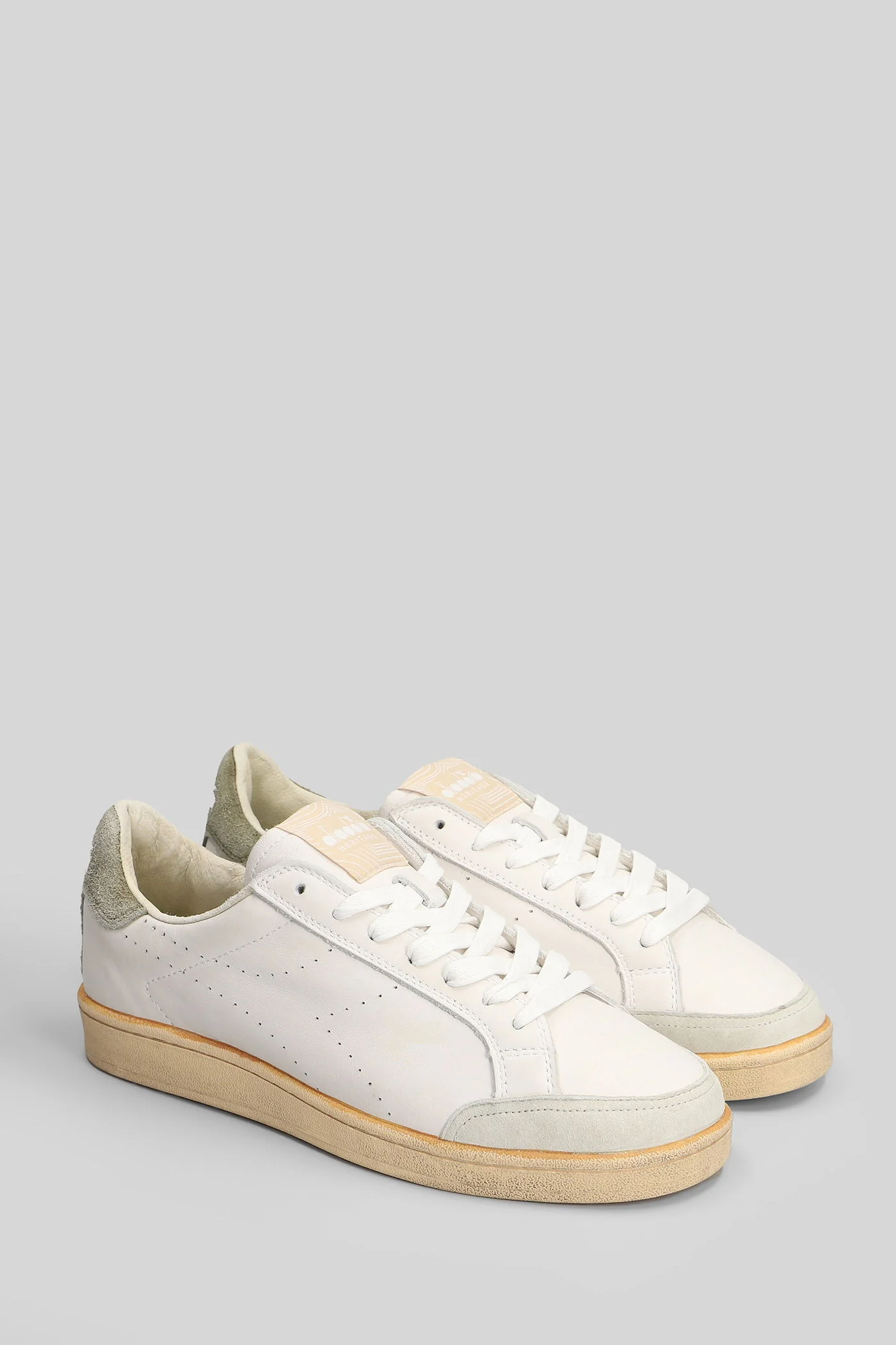 Prestige Plain Used Sneakers in white leather - Image 2
