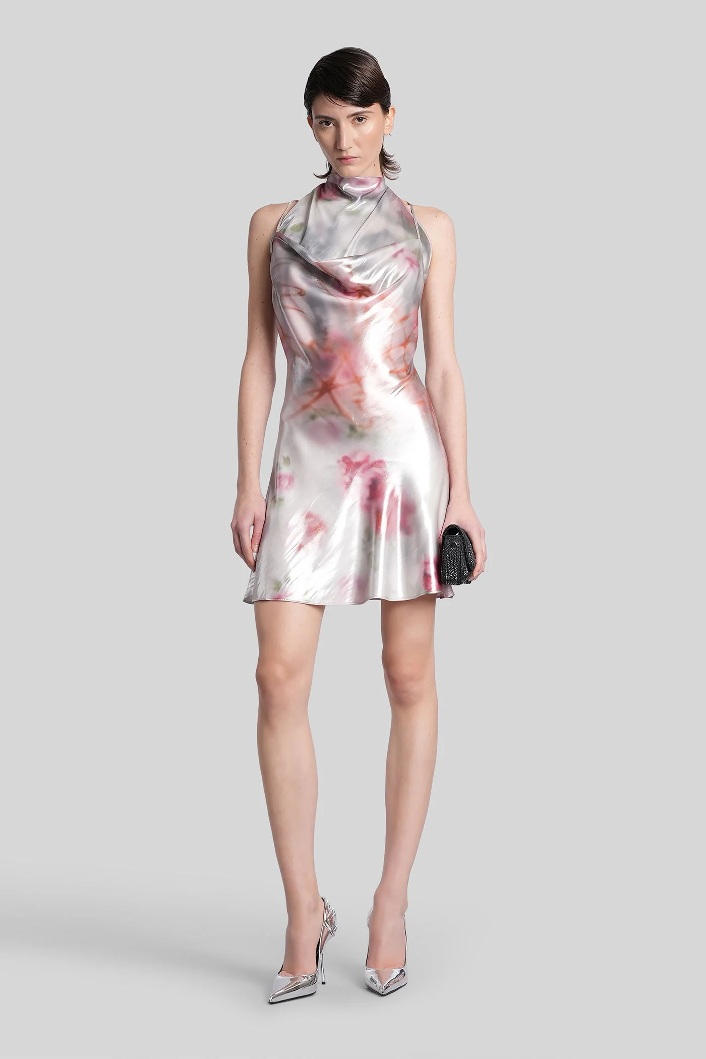 D-ebra-short Long dress in silver polyester