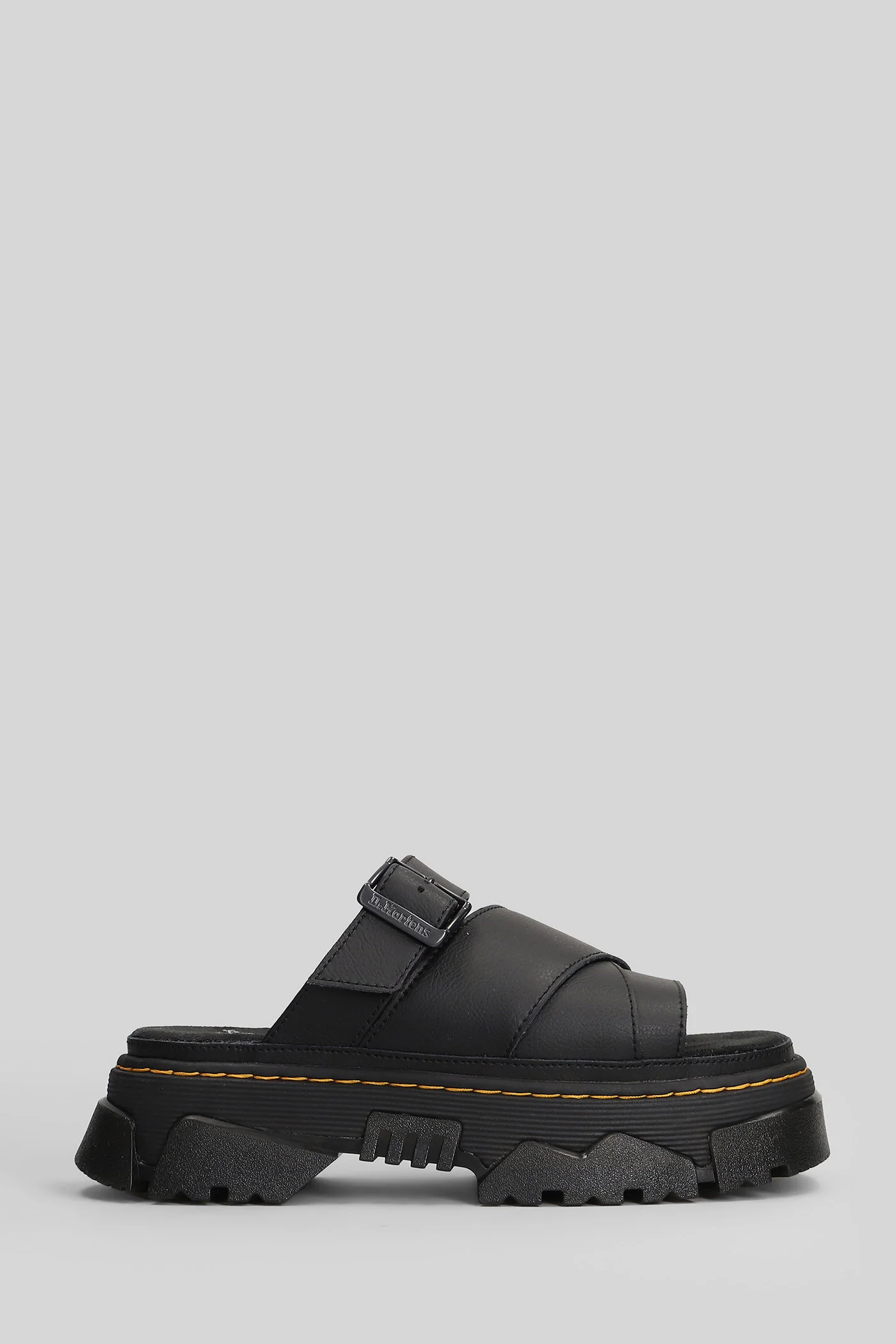 Mattison Slide  in black leather