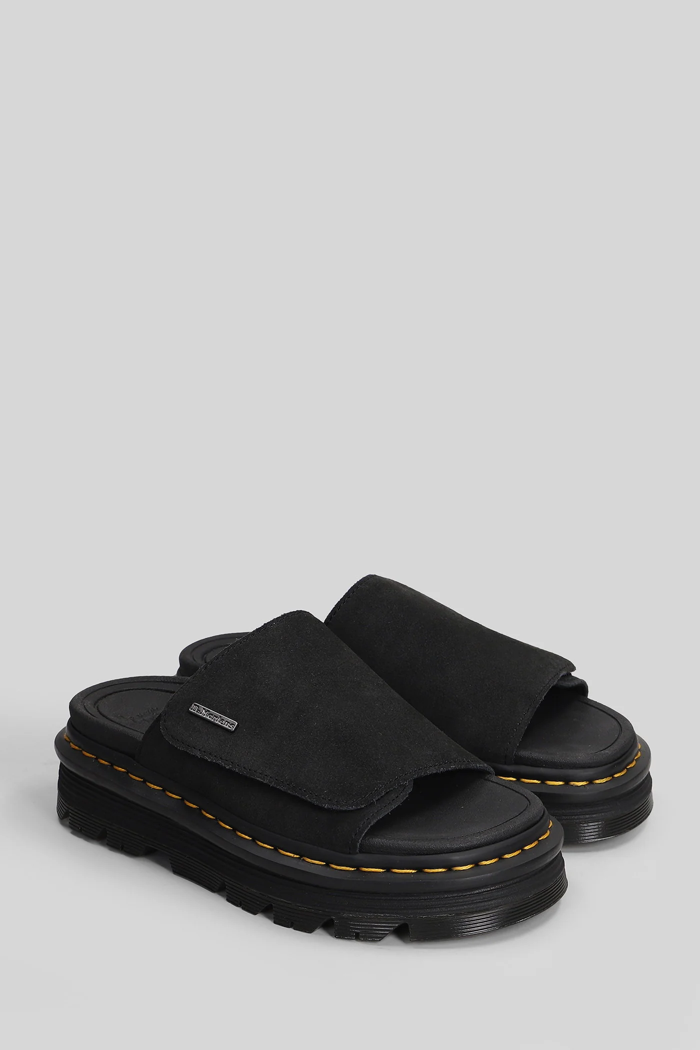Zebzag Slide  in black suede - Image 2