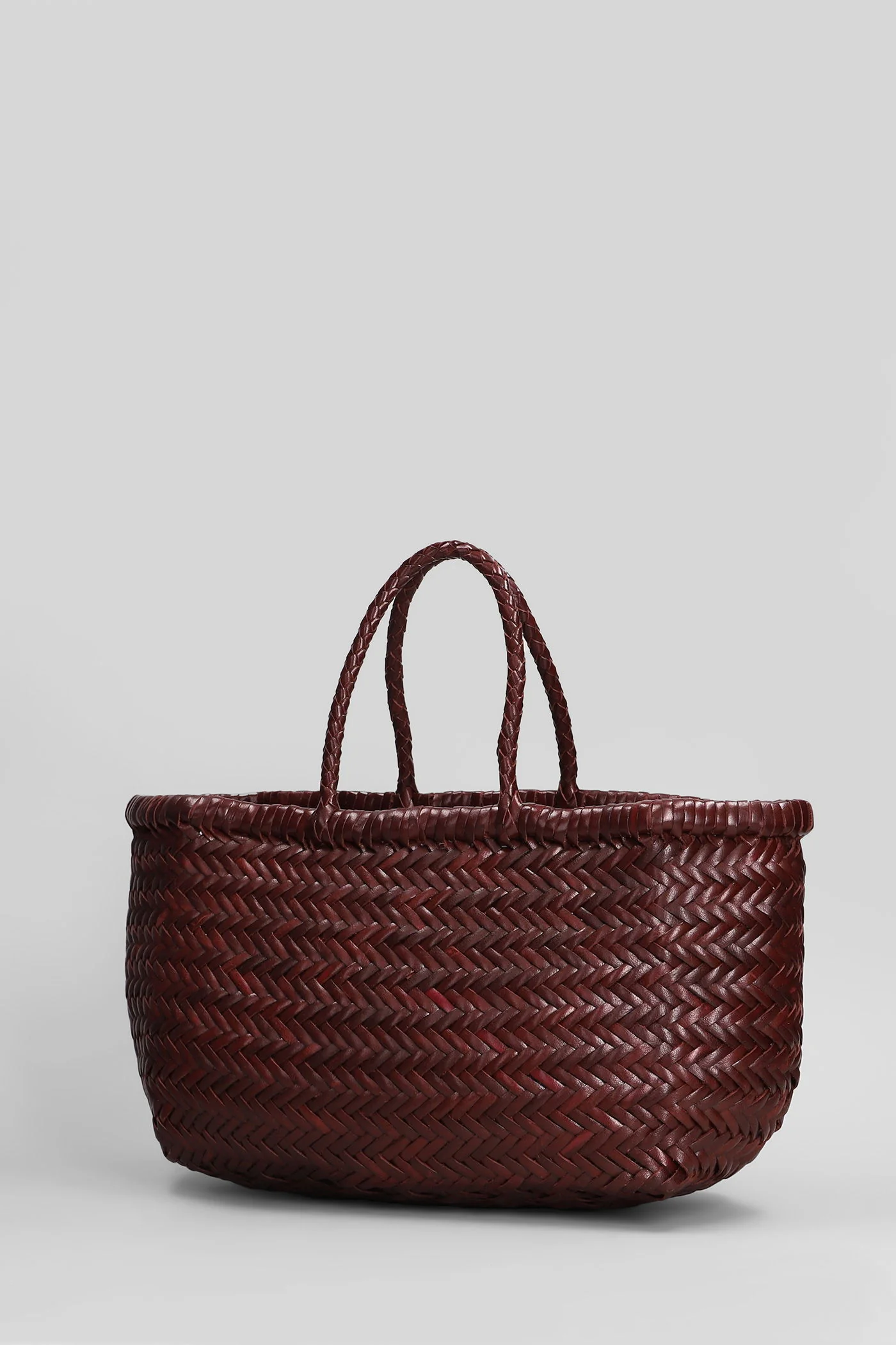 Bamboo 3 jump small Tote in bordeaux leather - Image 2