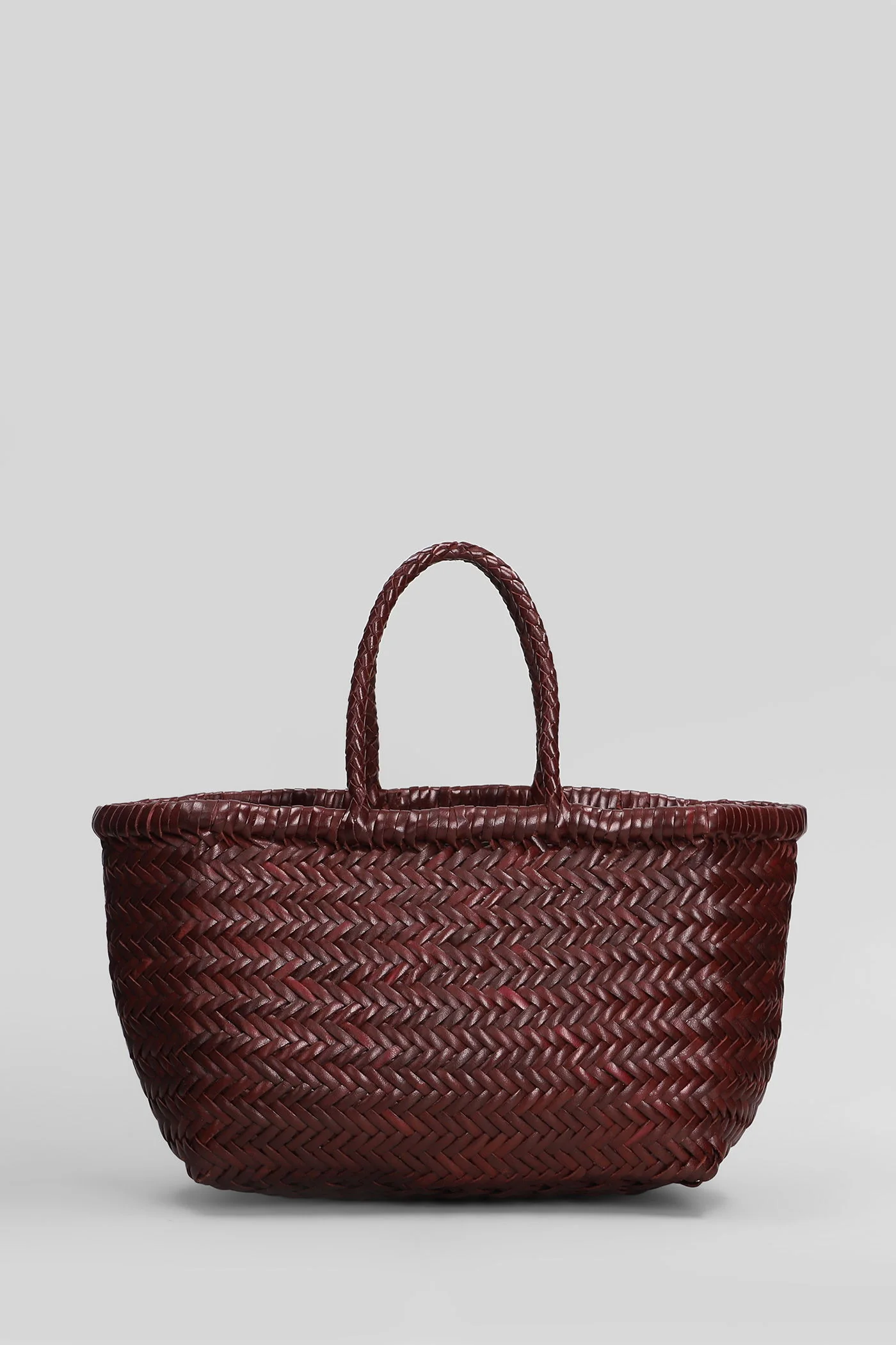 Bamboo 3 jump small Tote in bordeaux leather - Image 3