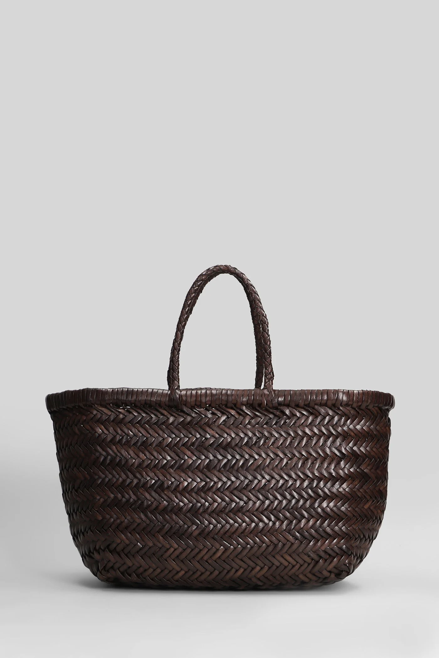 Bamboo 3 jump small Tote in brown leather
