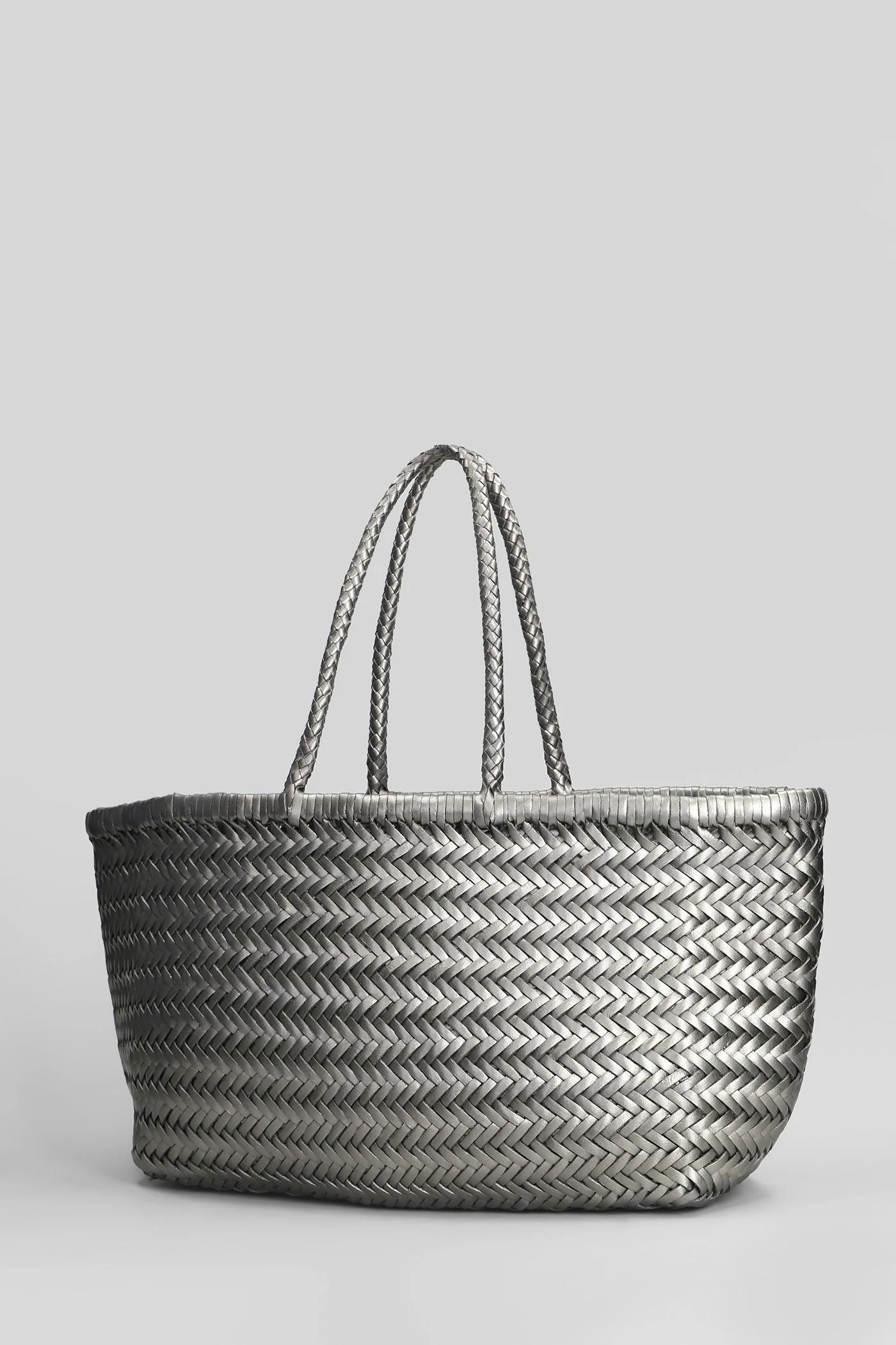 Bamboo Triple Jump Tote in Gunmetal leather - Image 2