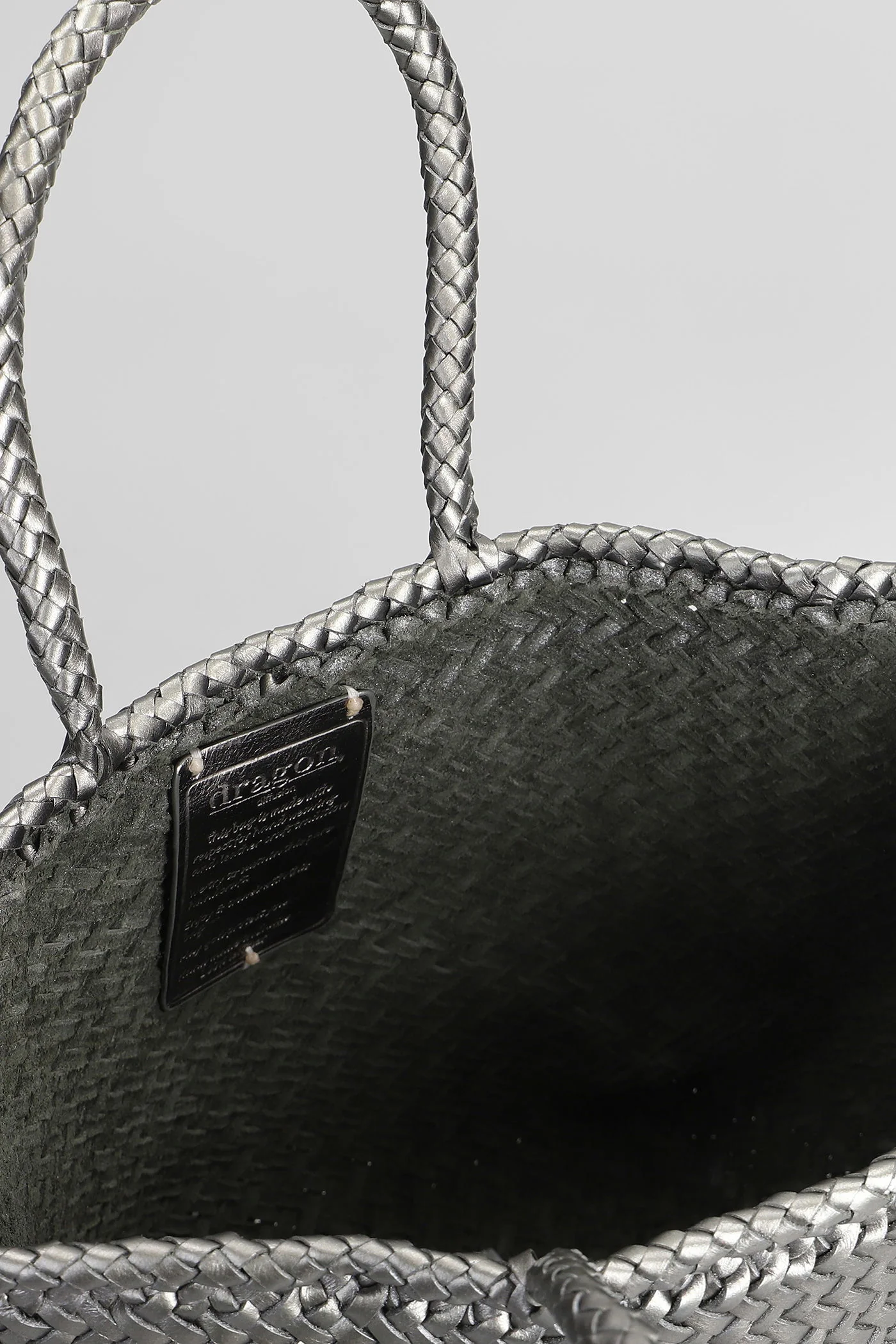 Grace Basket Small Tote in Gunmetal leather - Image 4