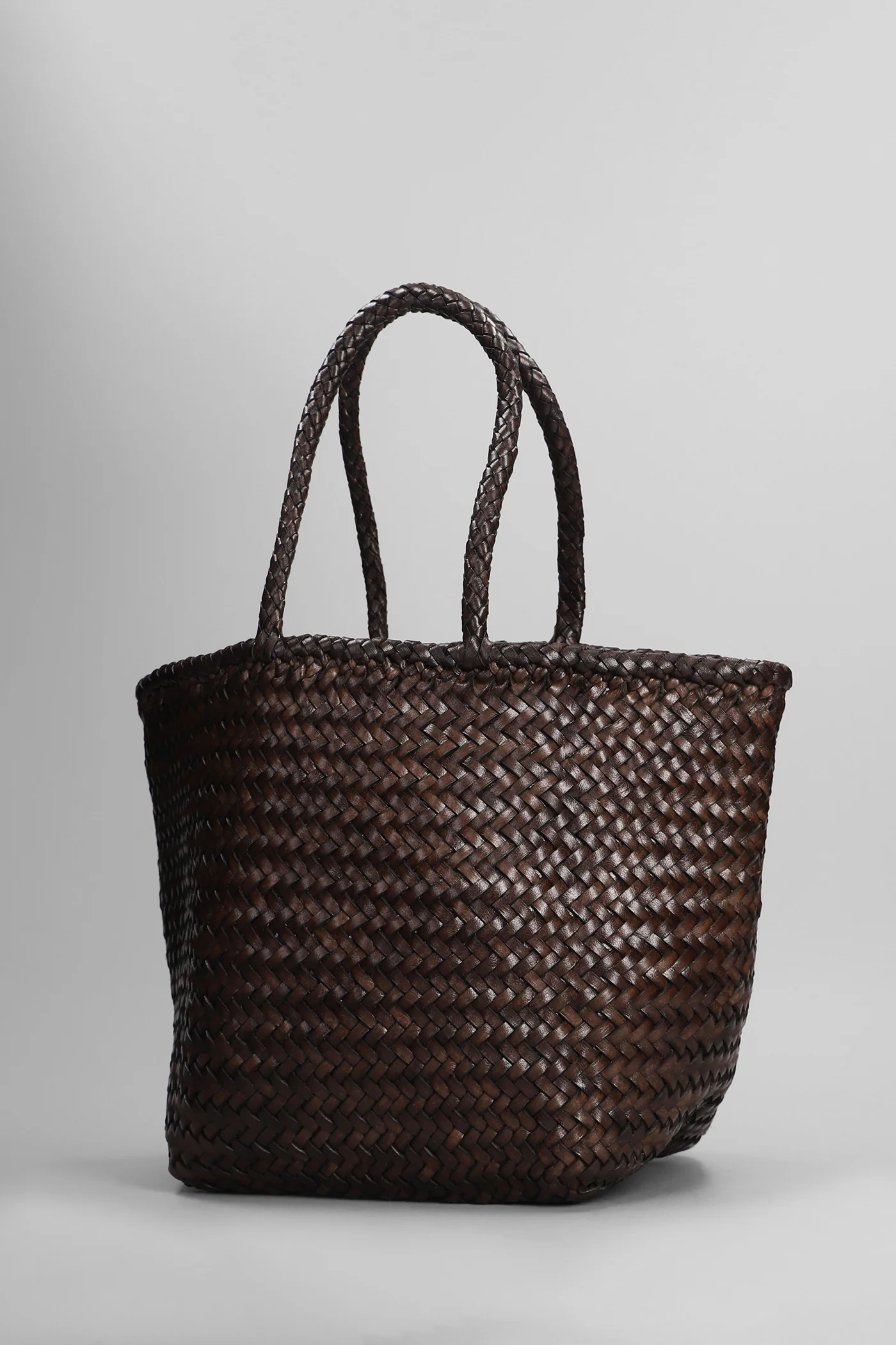 Grace Basket Tote in brown leather - Image 2