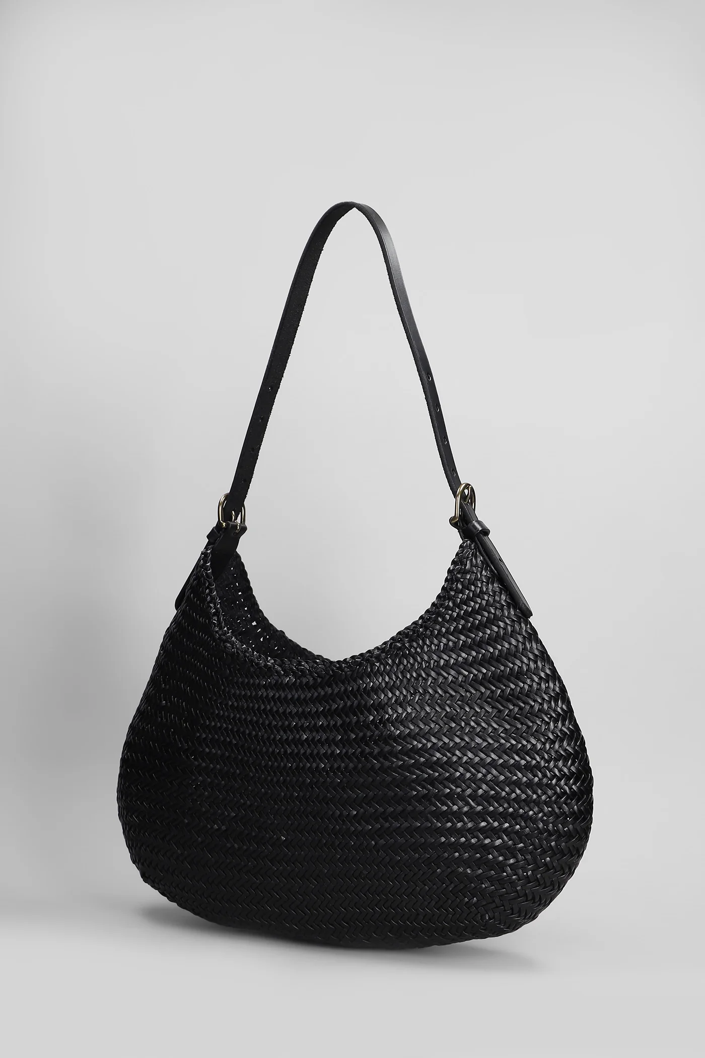 Luna Mezza Tote in black leather - Image 2