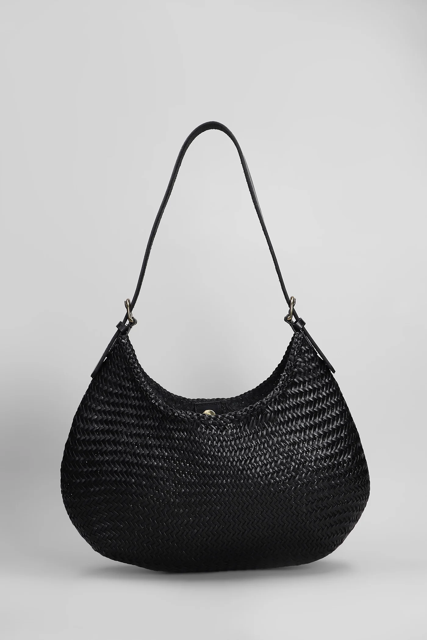Luna Mezza Tote in black leather - Image 3