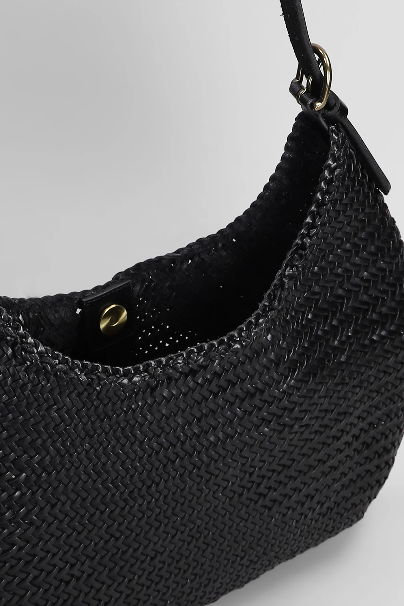 Luna Mezza Tote in black leather - Image 4