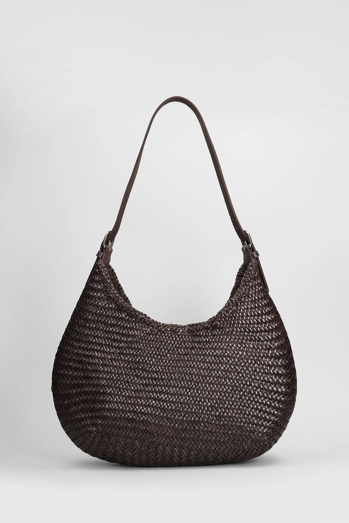 Luna Mezza Tote in brown leather