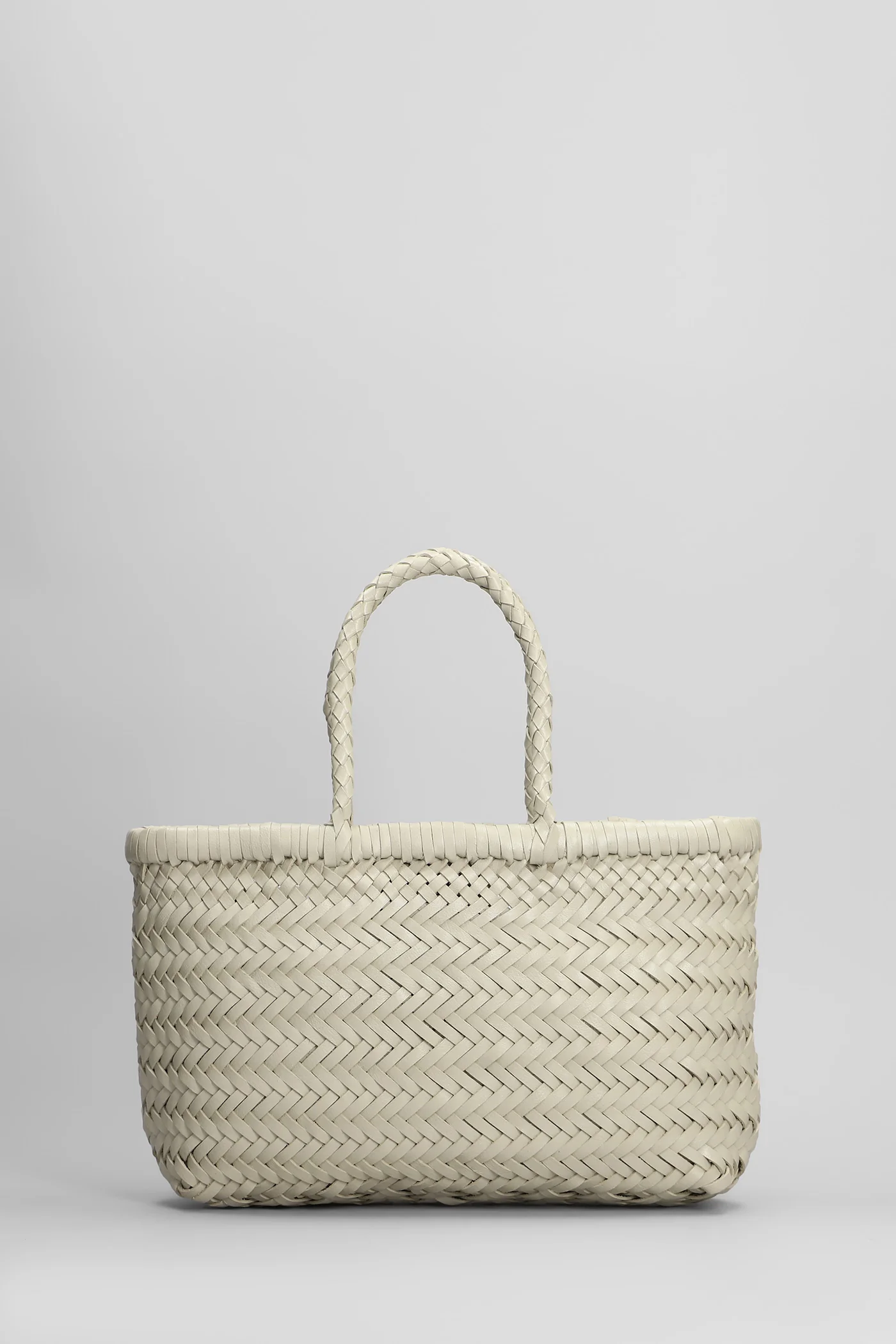 Mini Flat Gora Baske Hand bag in beige leather