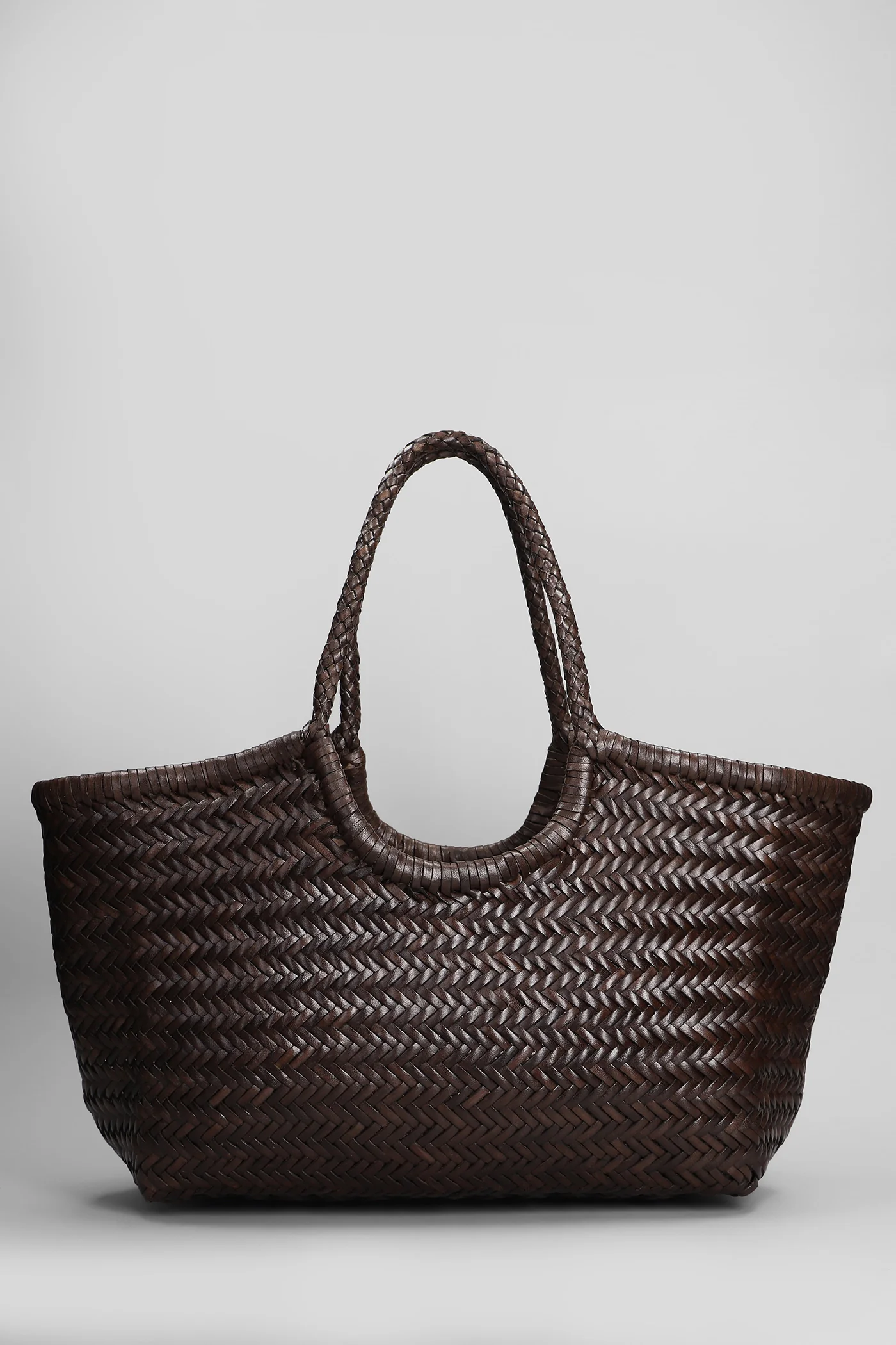 Nantucket Basket Big Tote in brown leather