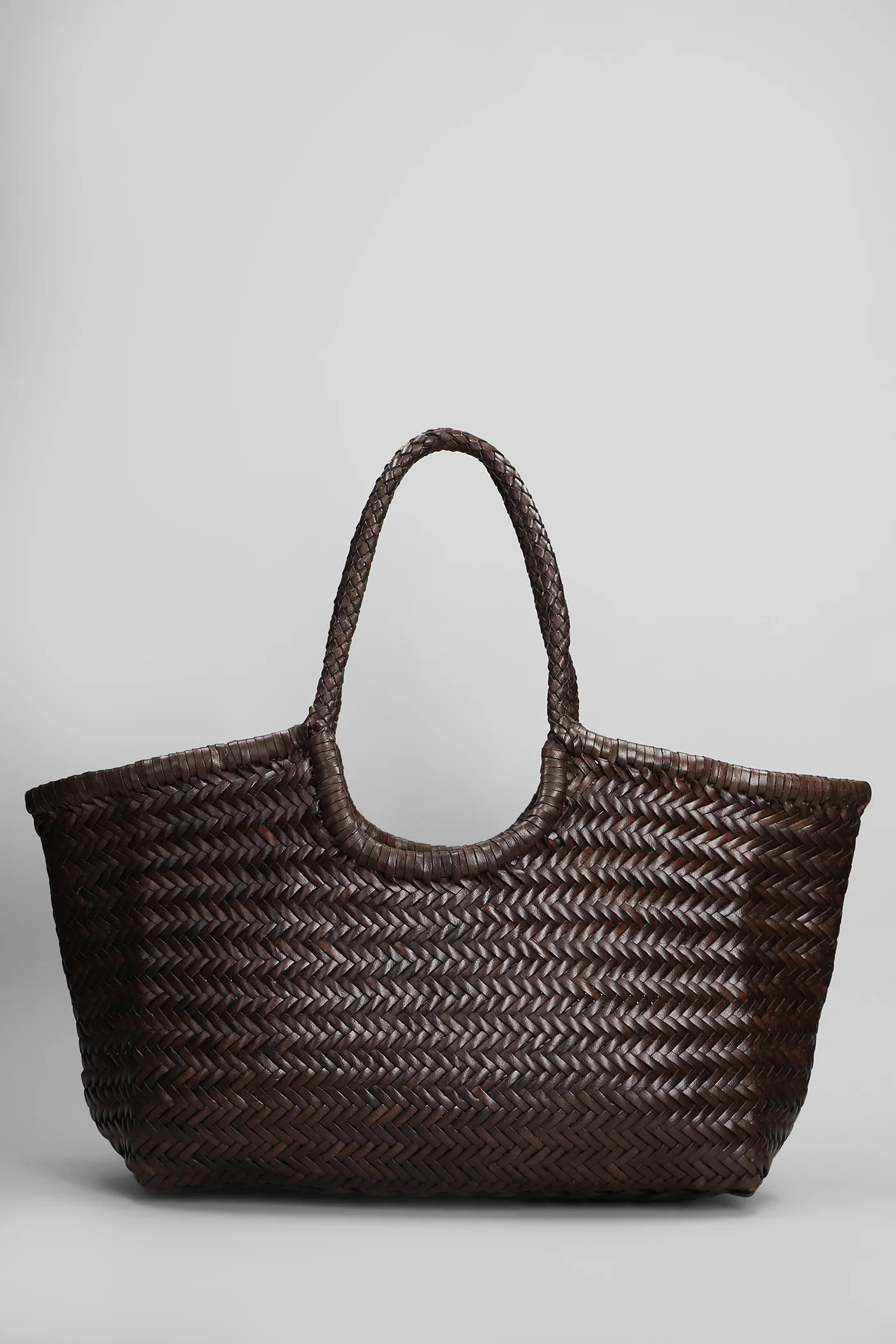 Nantucket Basket Big Tote in brown leather - Image 3