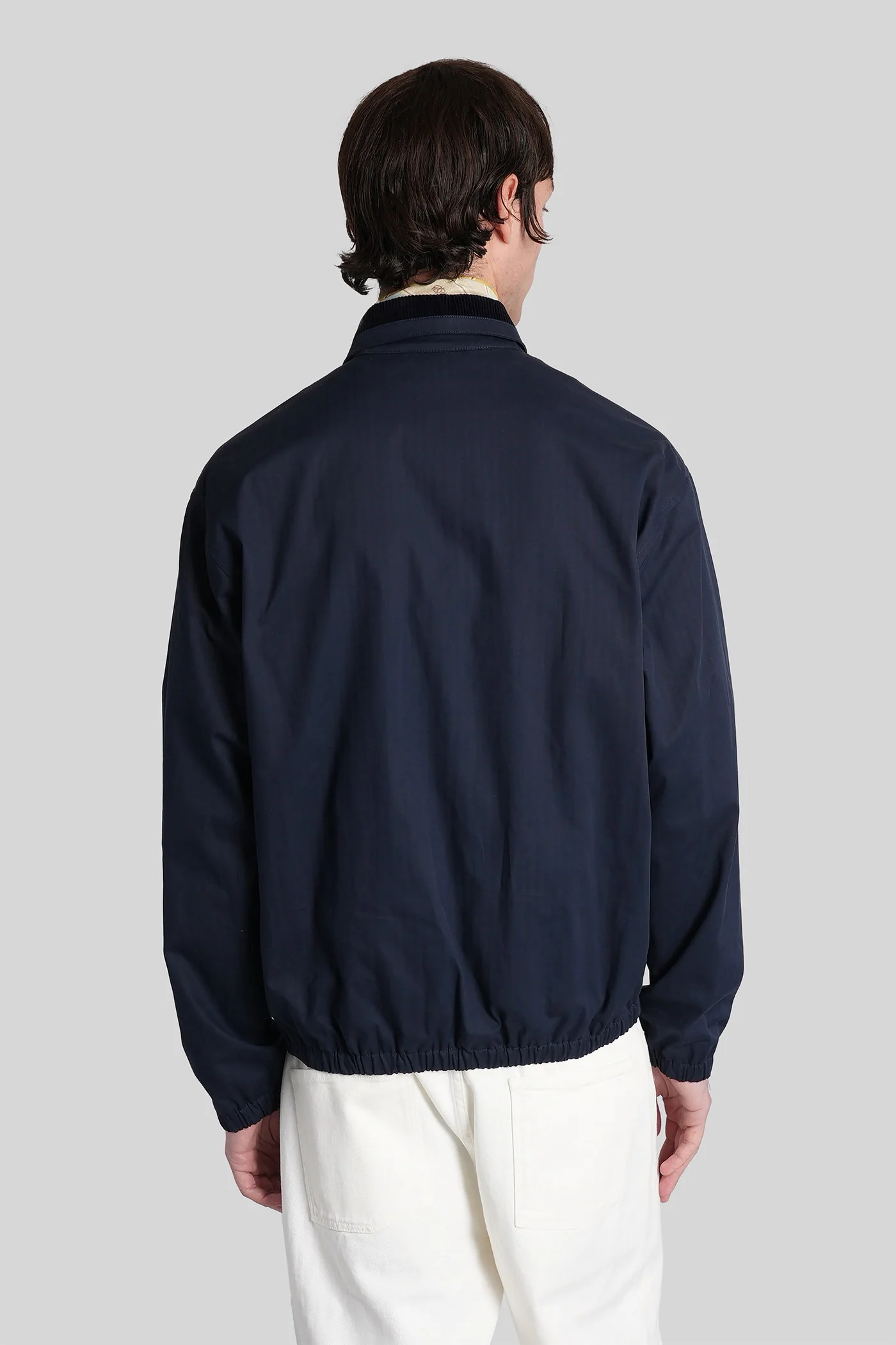 Casual jacket in blue cotton - Image 3