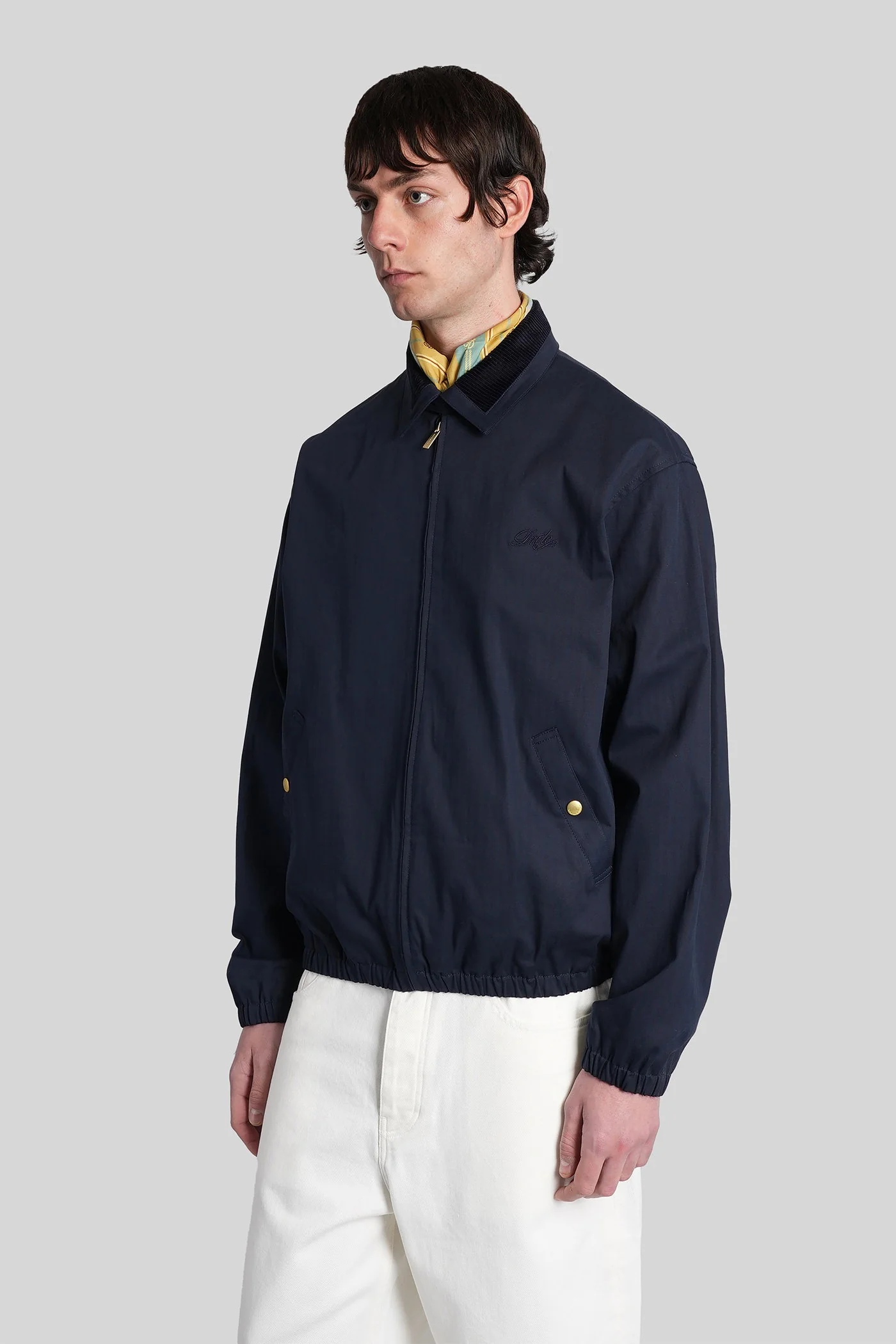 Casual jacket in blue cotton - Image 4
