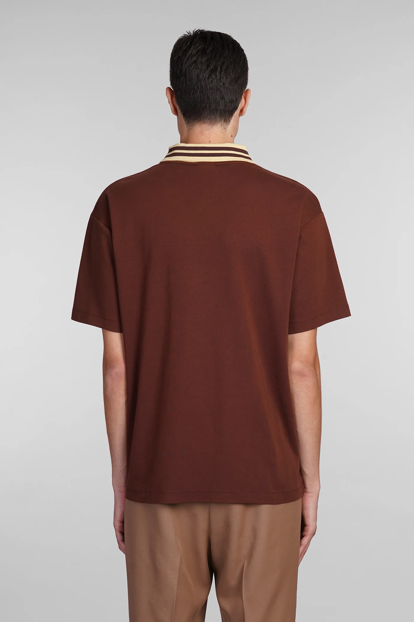 Polo in brown cotton - Image 3