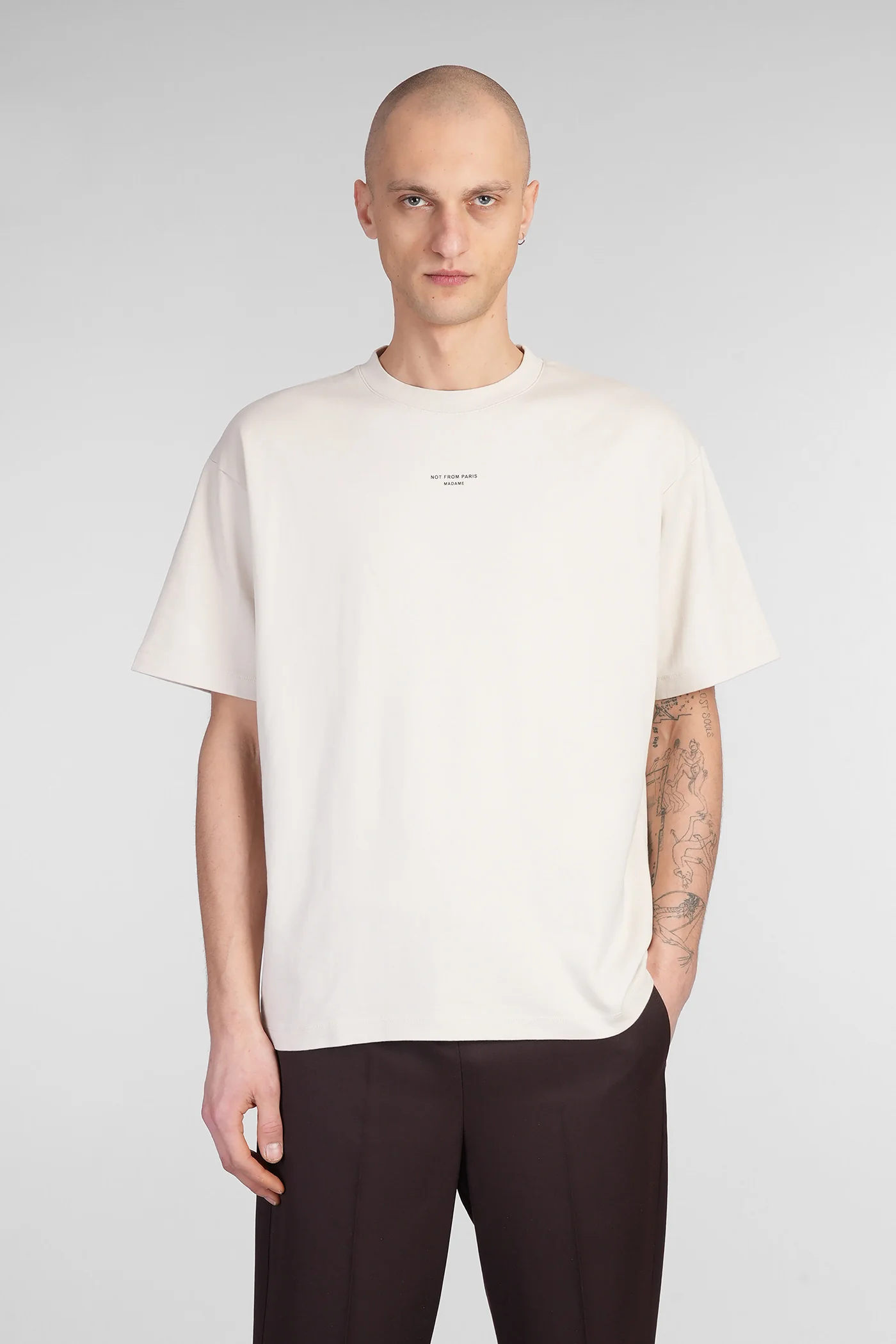 T-Shirt in beige cotton