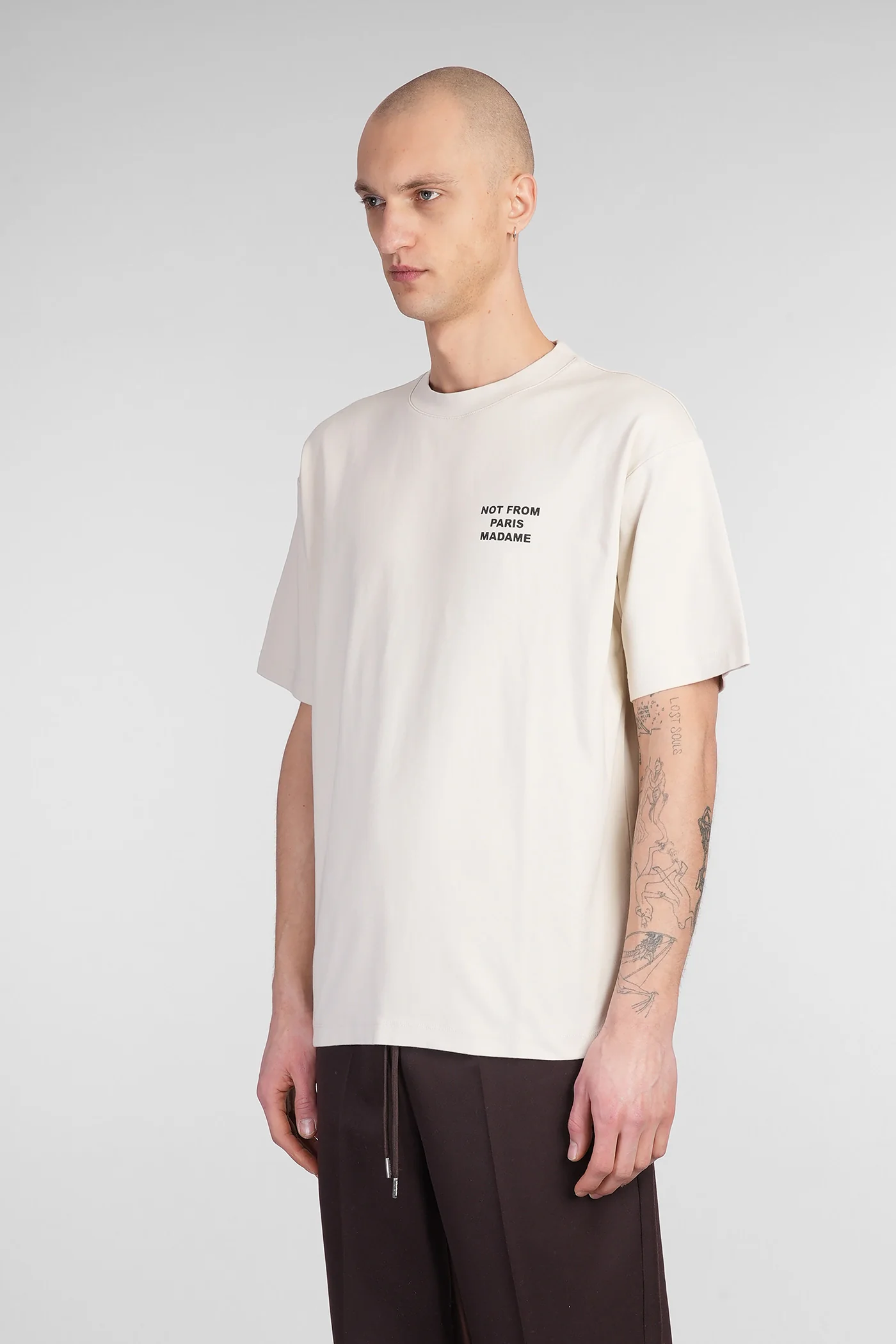 T-Shirt in beige cotton - Image 4