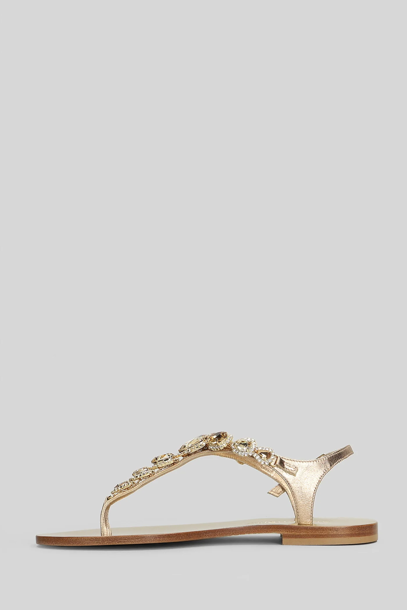 Flat sandal-slipper in platinum leather - Image 3