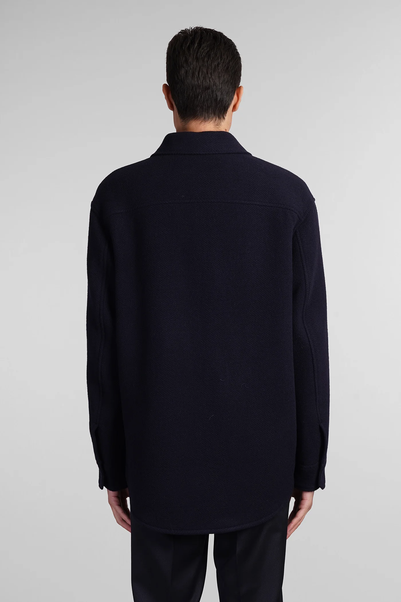 Casual jacket in blue wool - Image 3