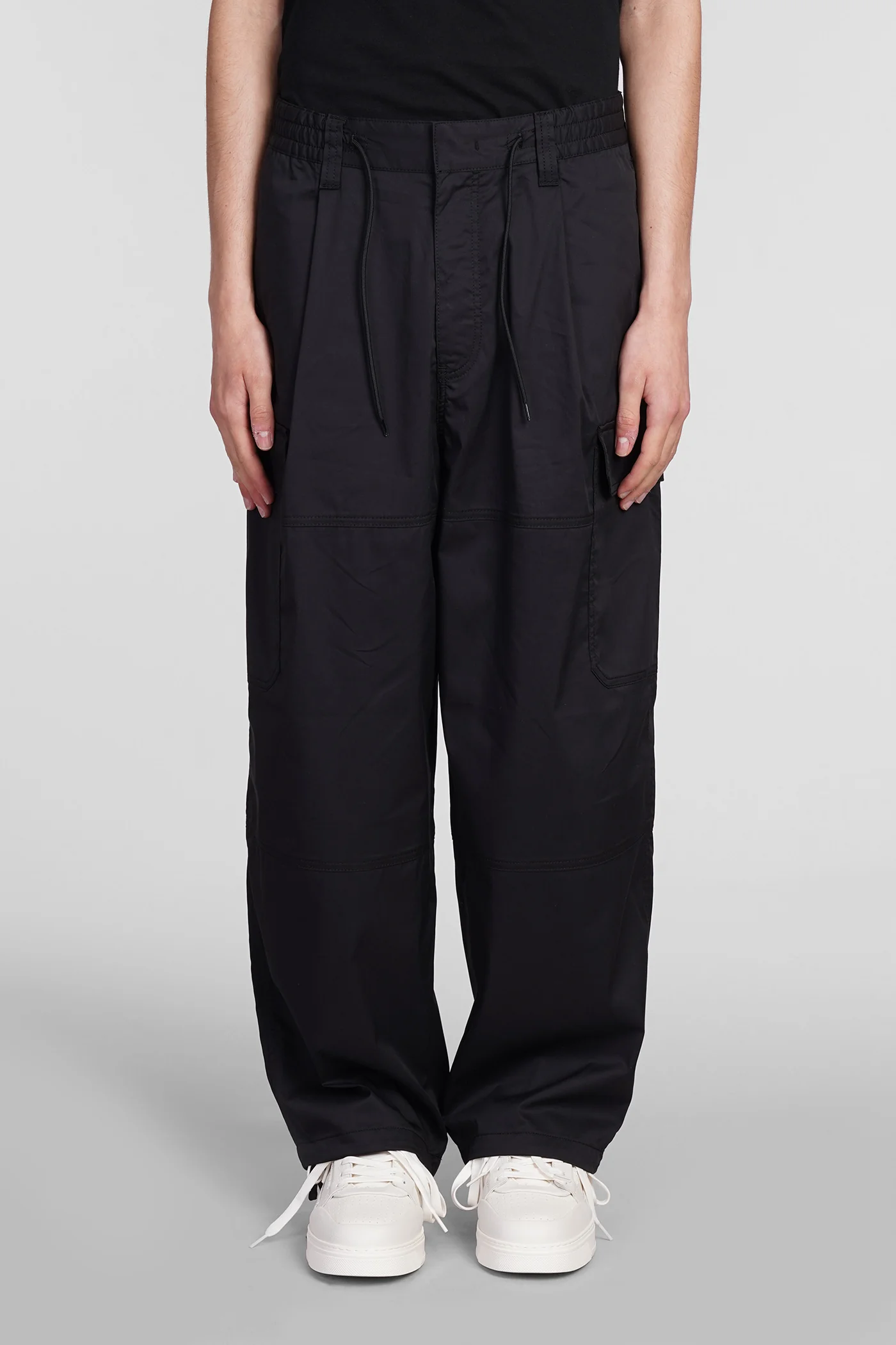 Pants in black cotton