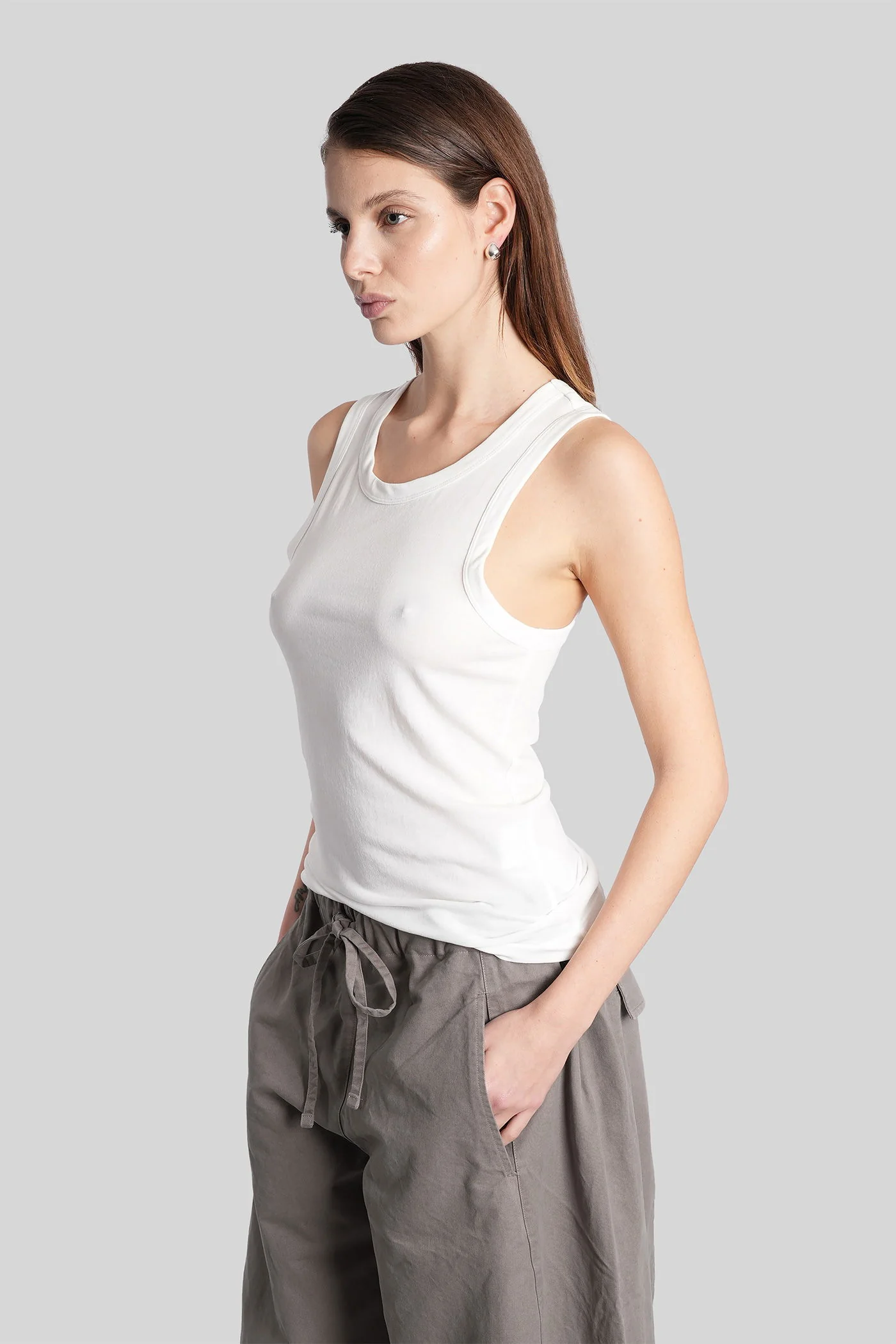 tank Top in white cotton - Image 4