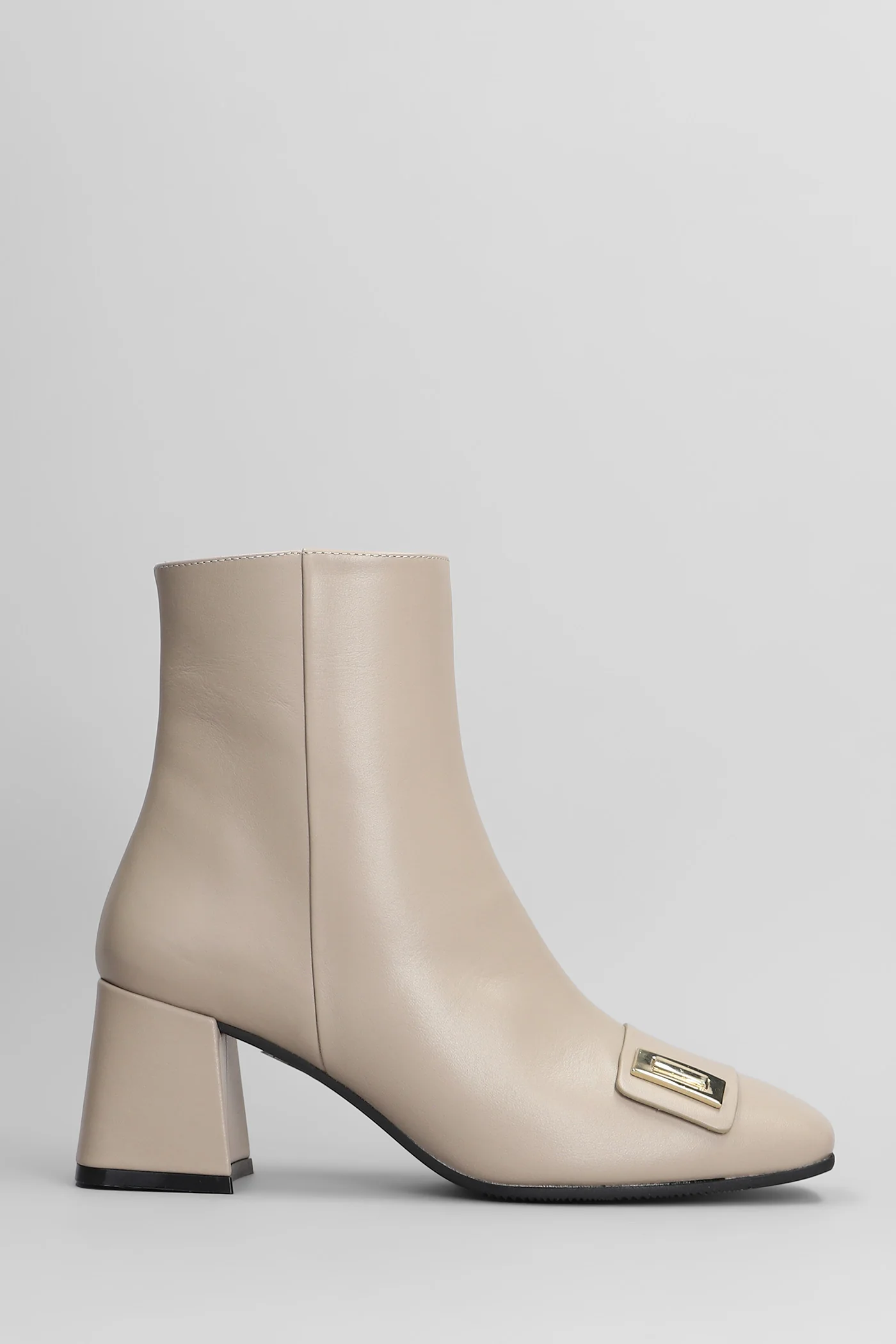 High heels Ankle boots in beige leather