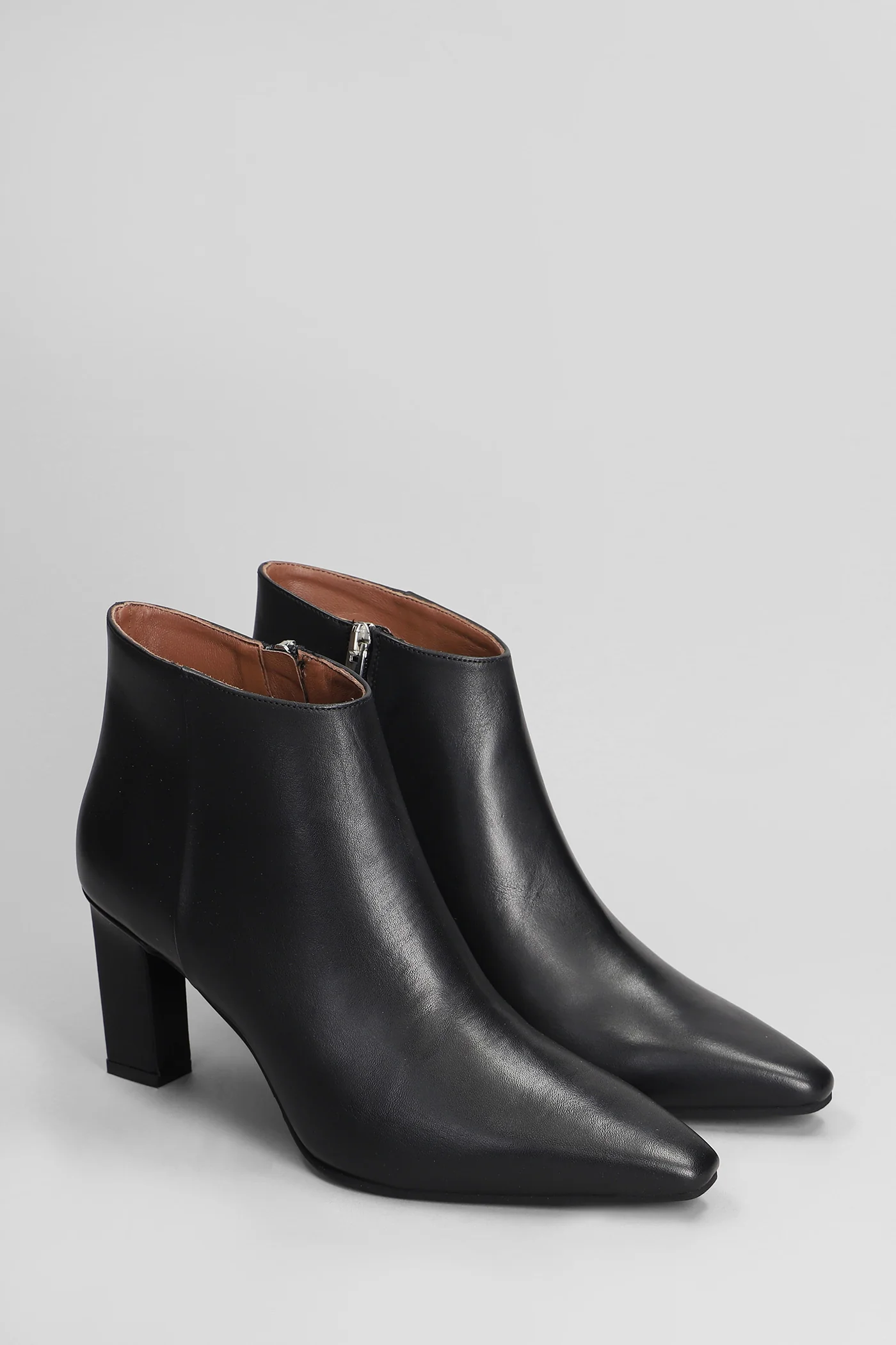 High heels Ankle boots in black leather