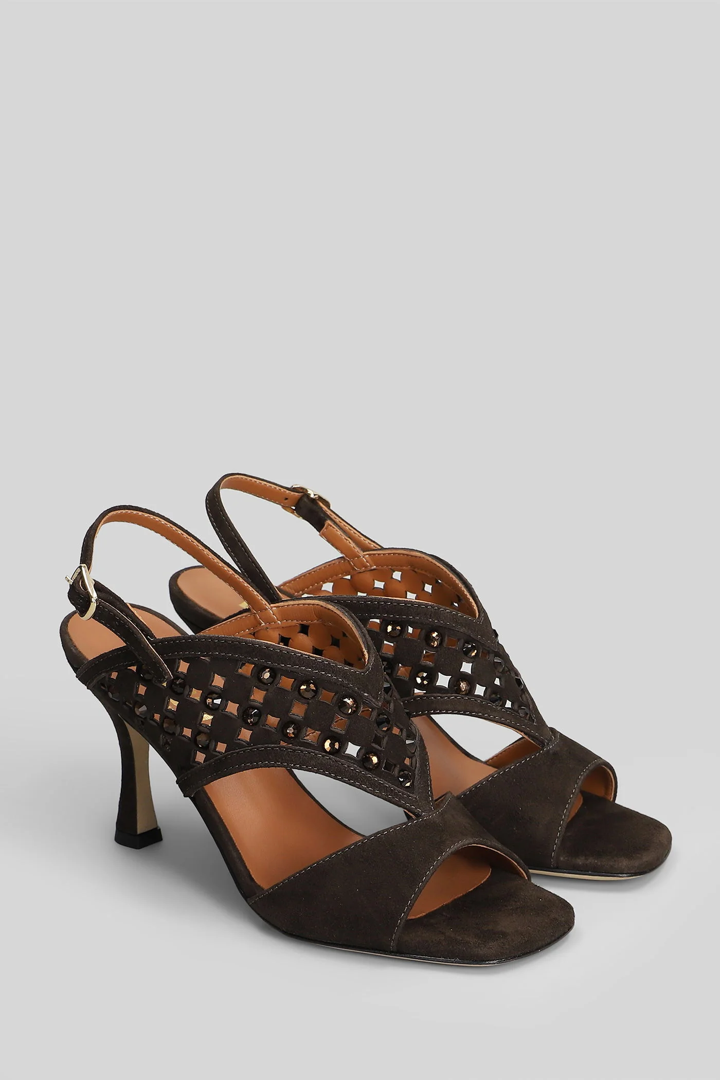 Sandals in dark brown suede - Image 2