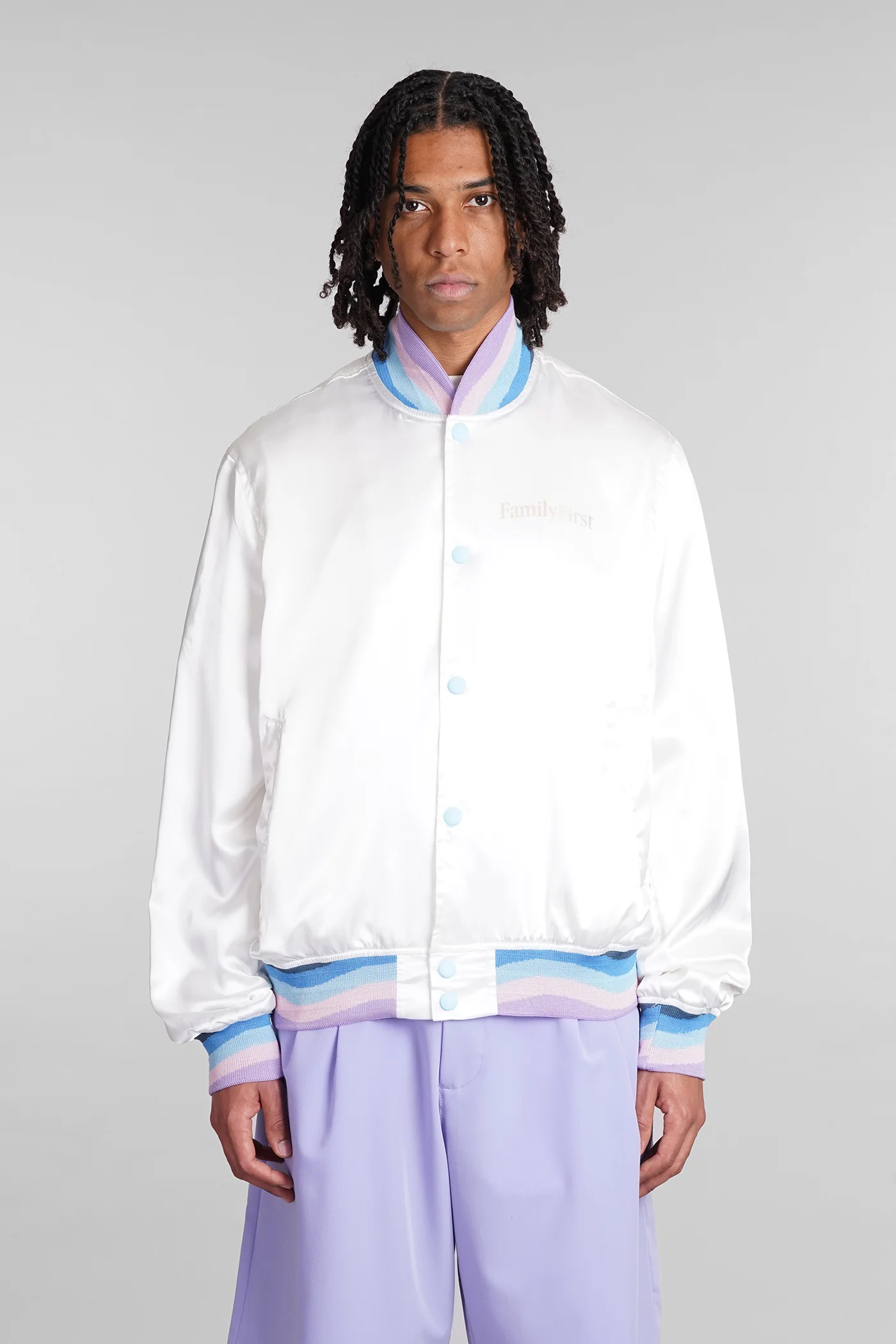 Bomber Jacket in white viscose