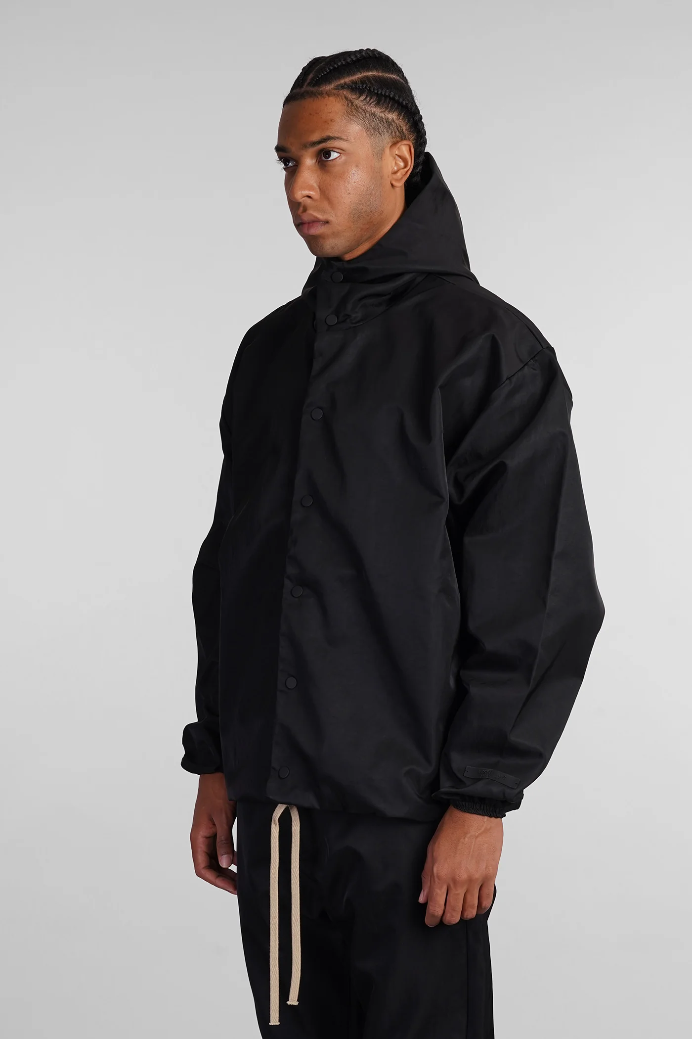 Casual jacket in black nylon - Image 4