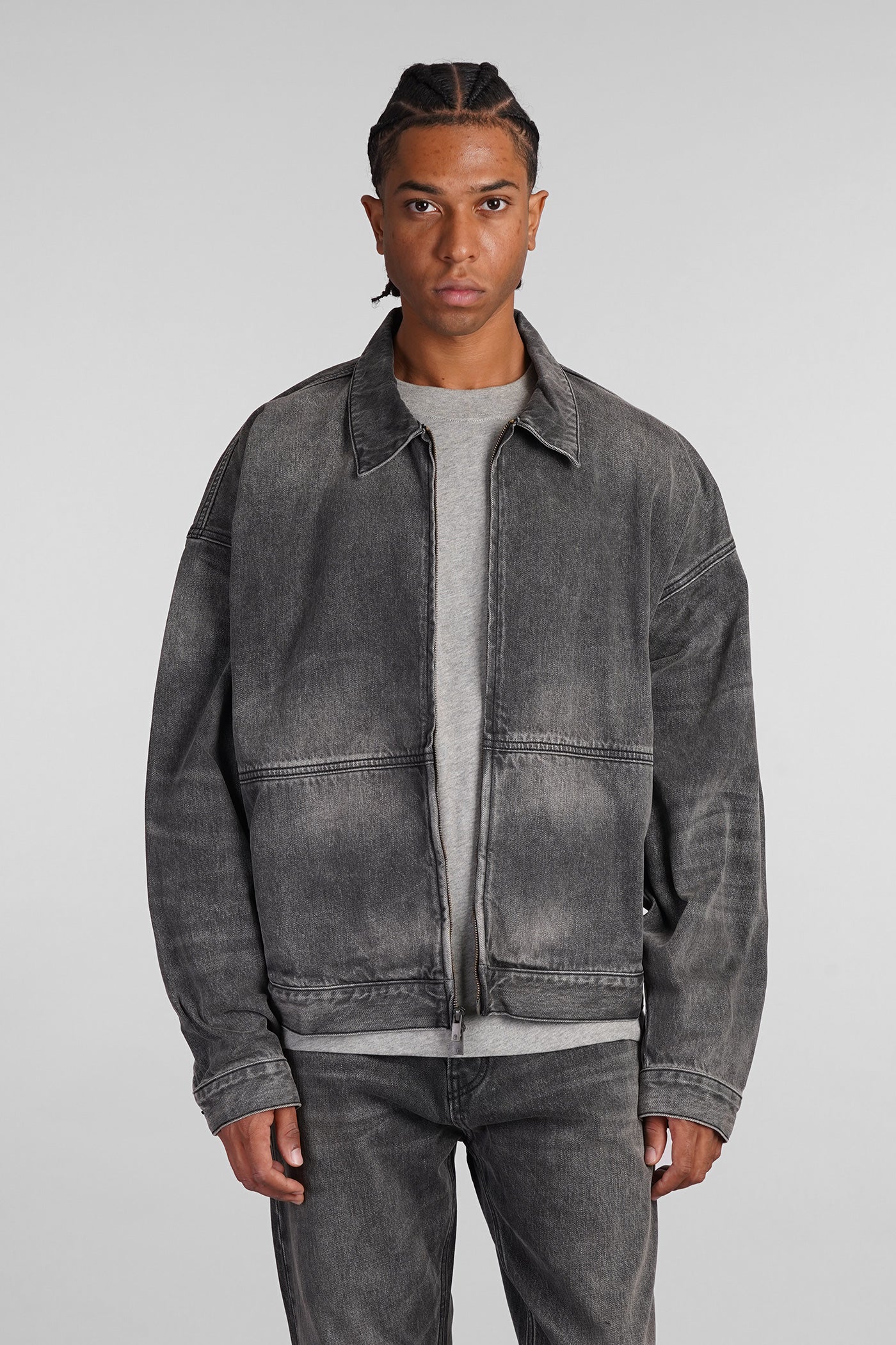 Denim Jackets in grey cotton