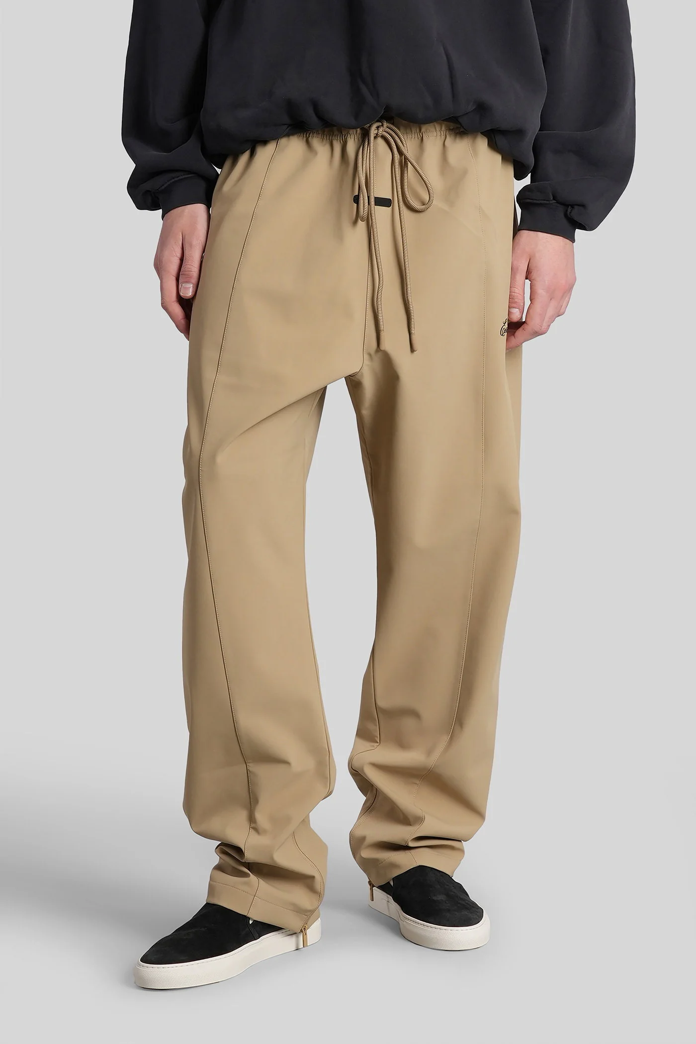 Pants in beige nylon