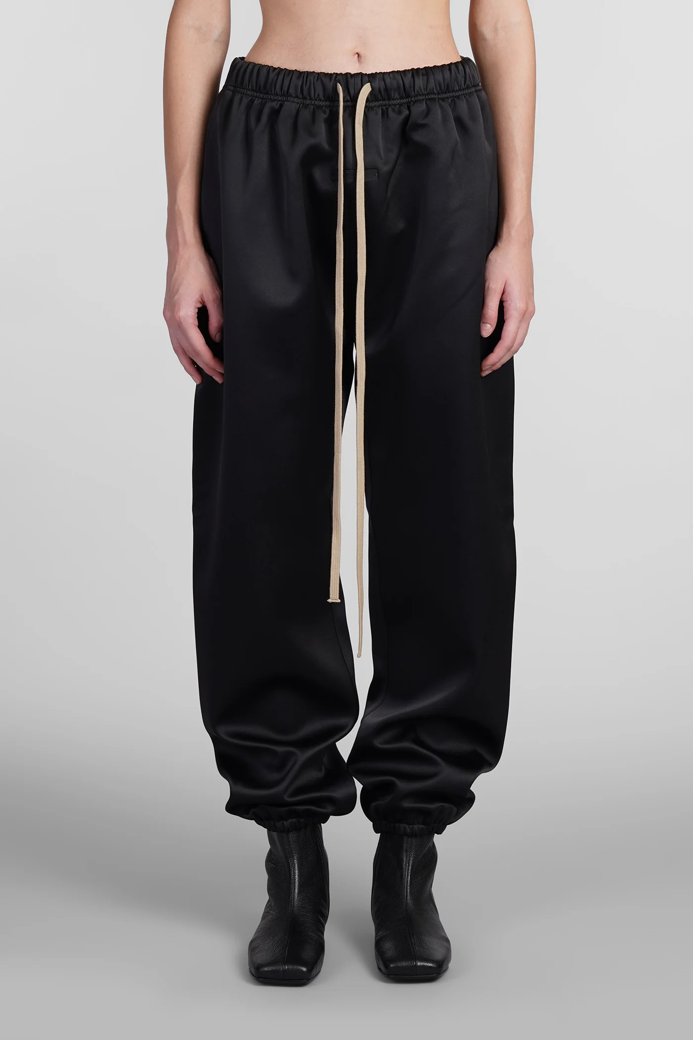 Pants in black polyester