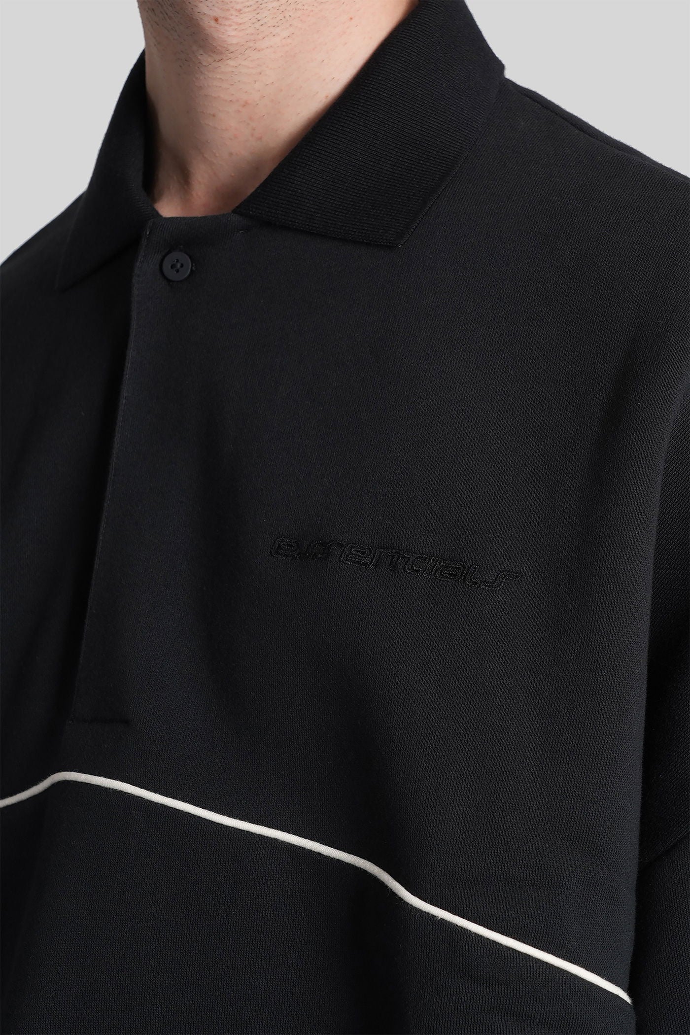 Polo in black cotton - Image 5