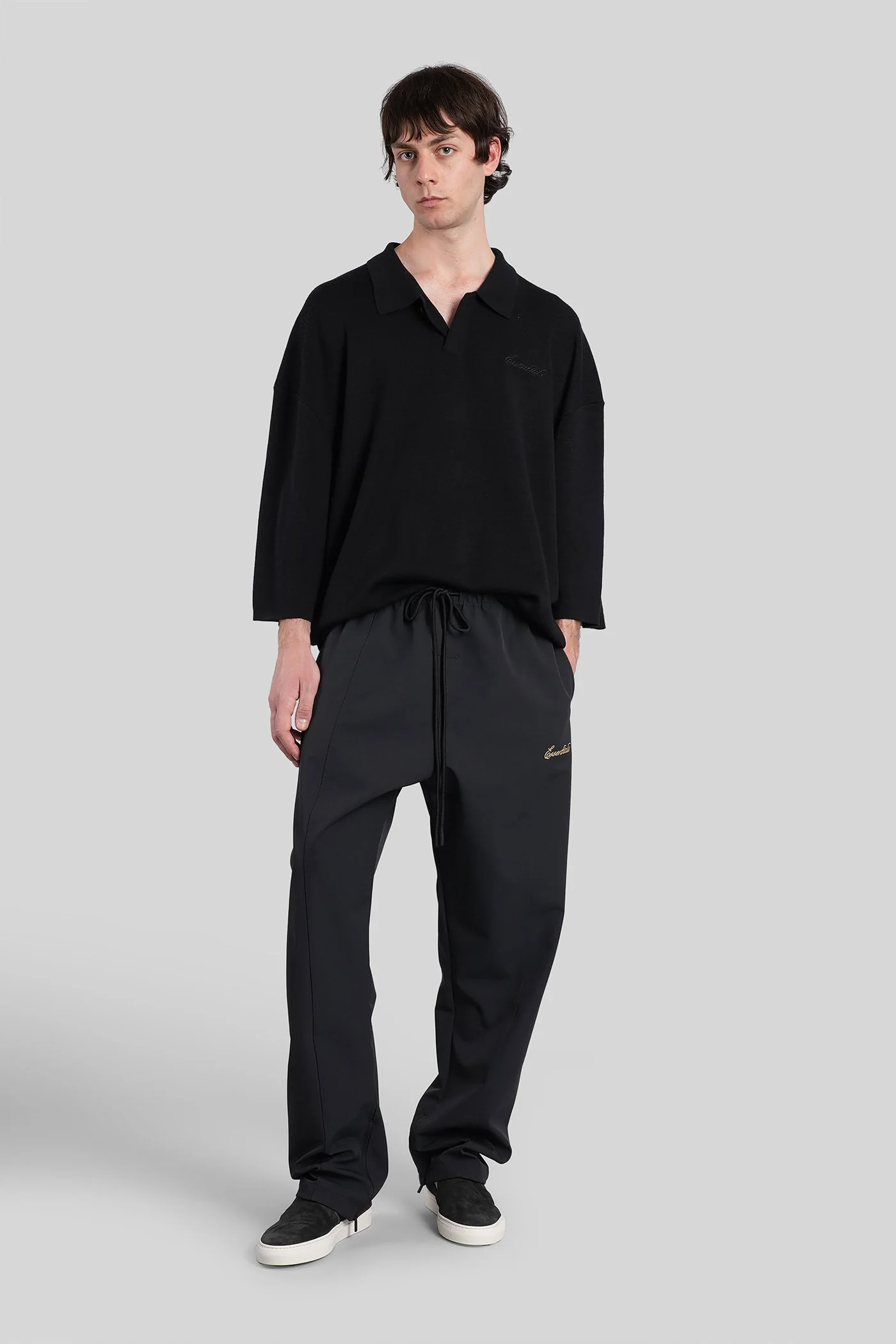 Polo in black wool - Image 2