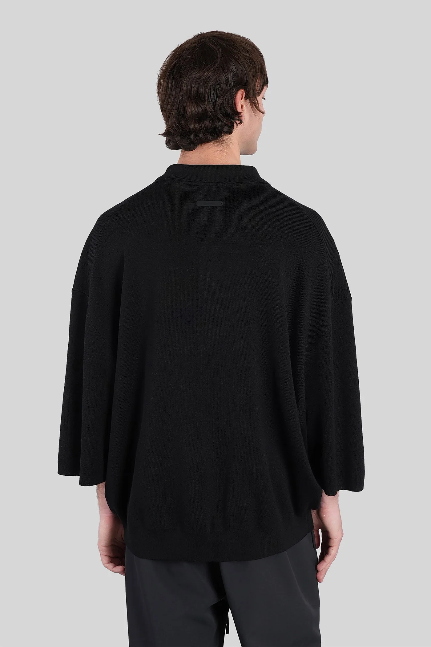 Polo in black wool - Image 3