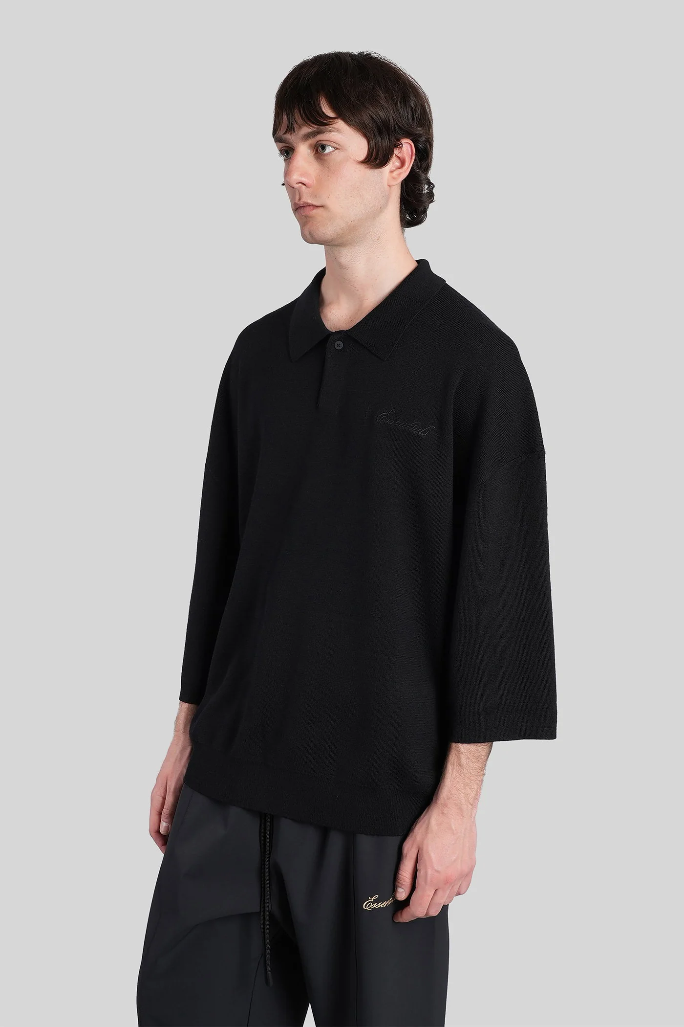 Polo in black wool - Image 4
