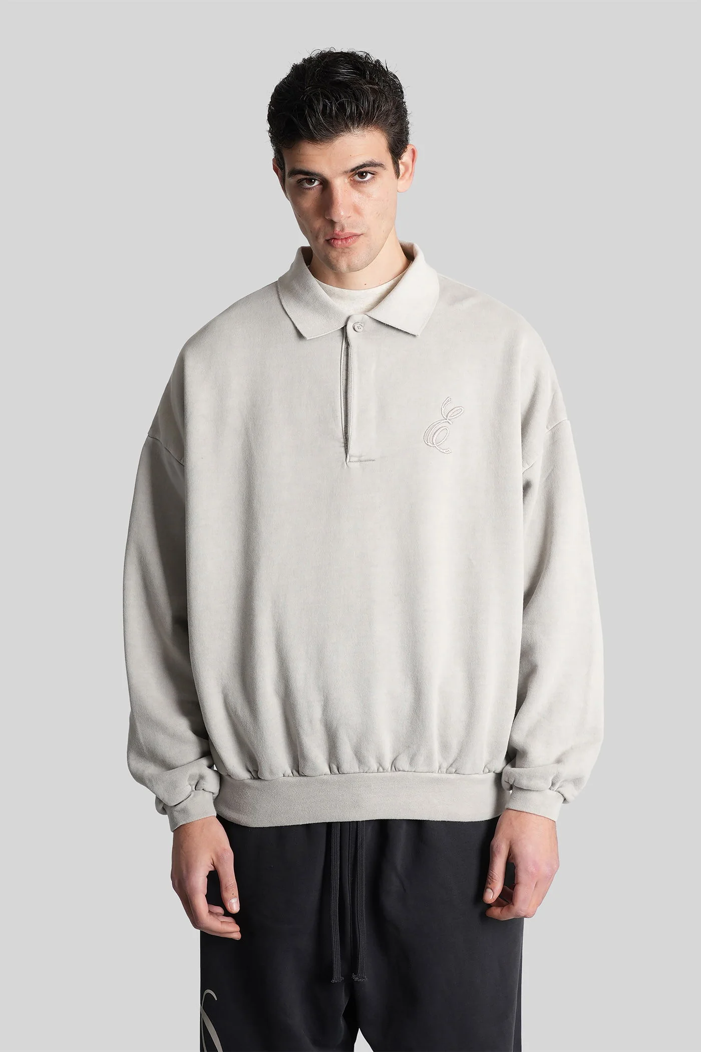Polo in grey cotton