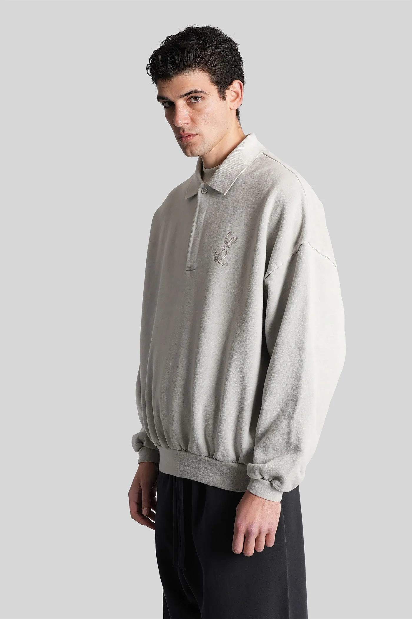 Polo in grey cotton - Image 4