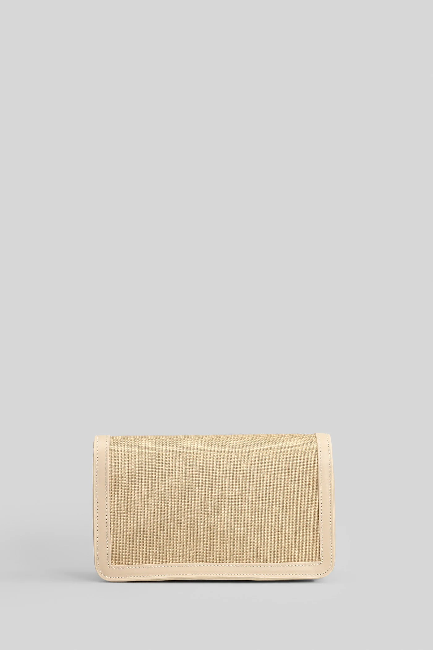 Tilda Shoulder bag in beige leather and fabric - Image 3