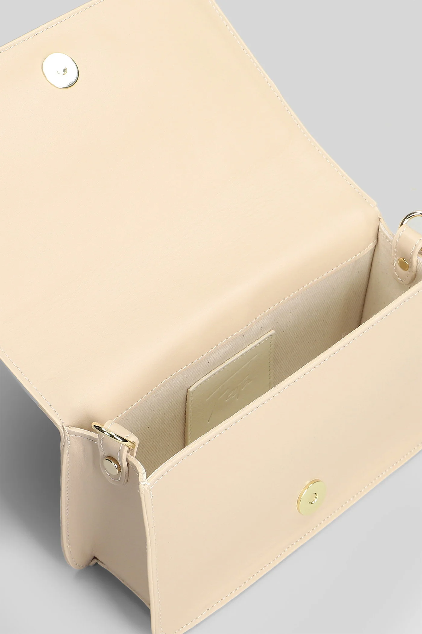 Tilda Shoulder bag in beige leather and fabric - Image 4