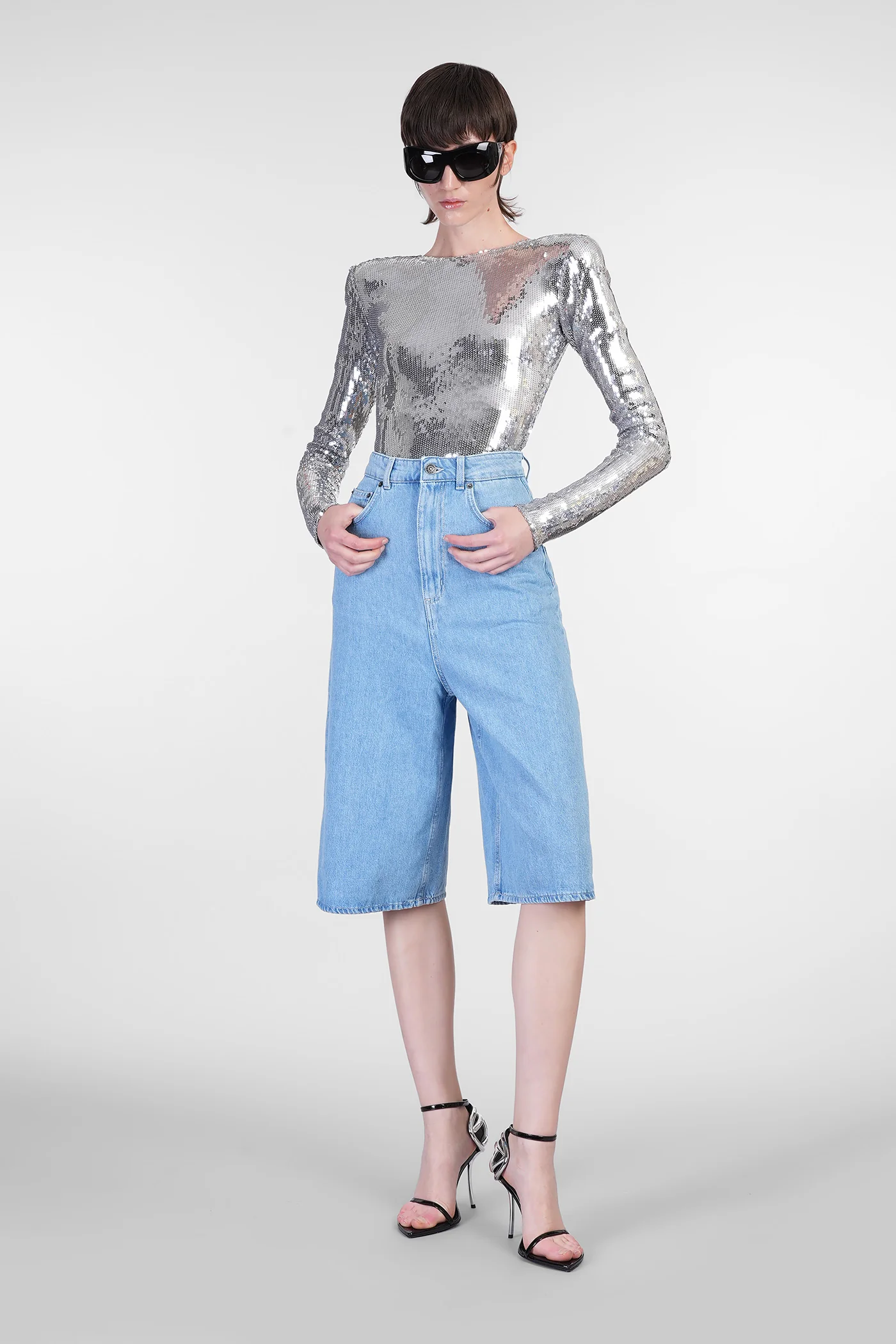 Body in silver viscose - Image 2