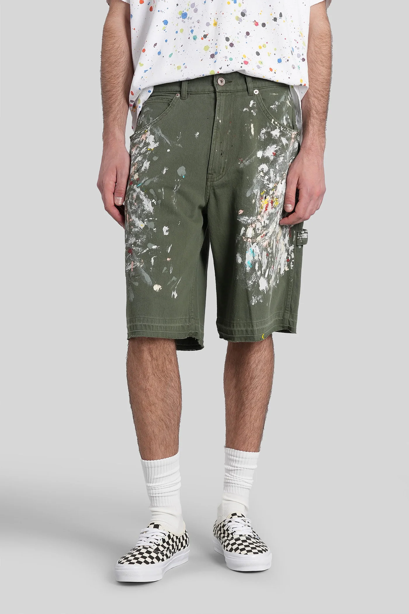Shorts in green cotton